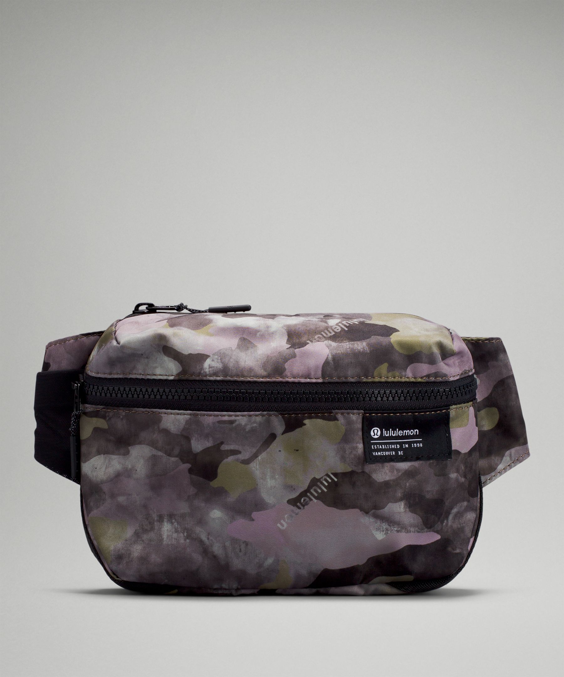 Lululemon Clean Lines Belt Bag In Heritage Camo Wash Juniper Green /black