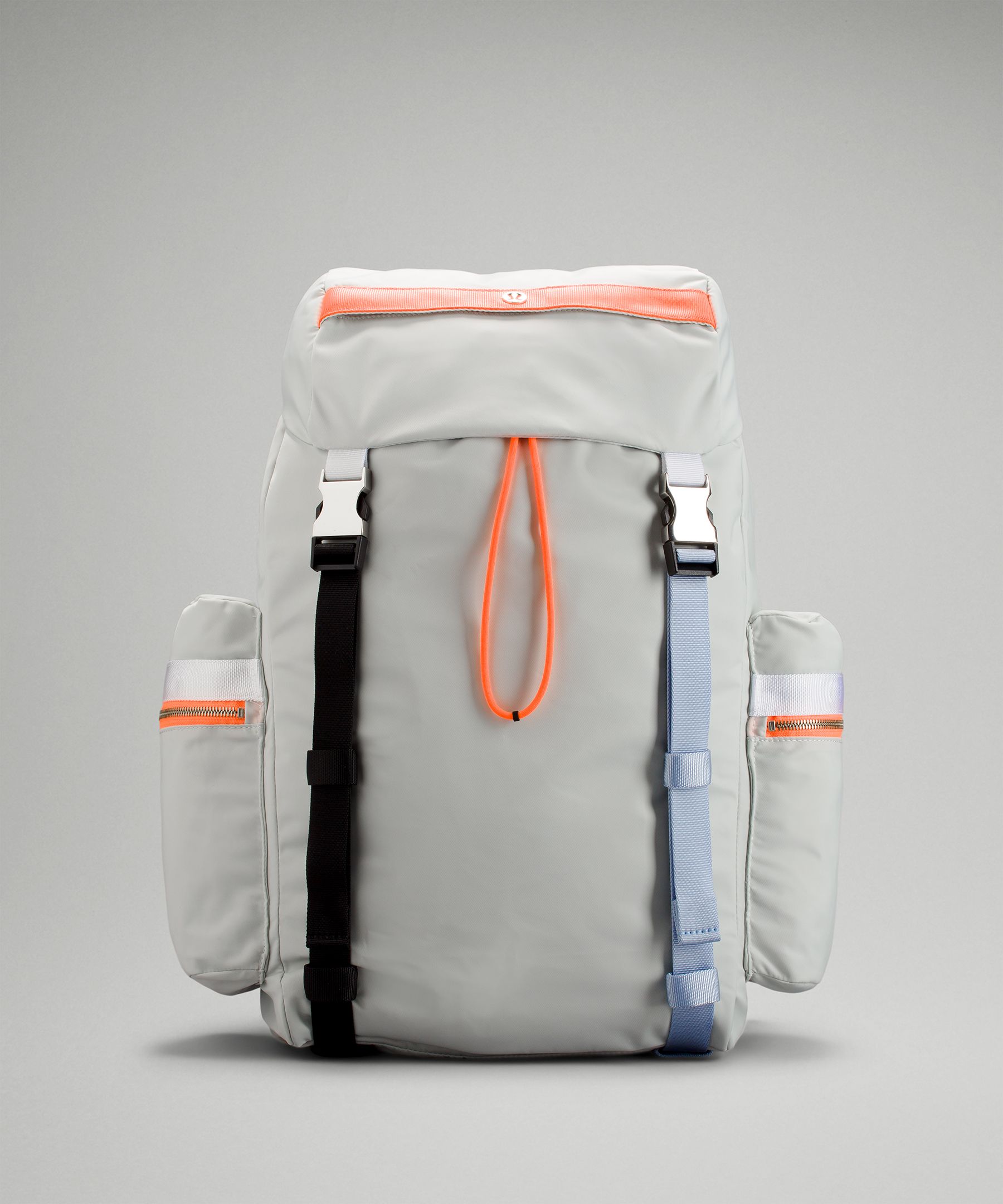 Lululemon Wunderlust Backpack 25l In Vapor/highlight Orange/blue Linen