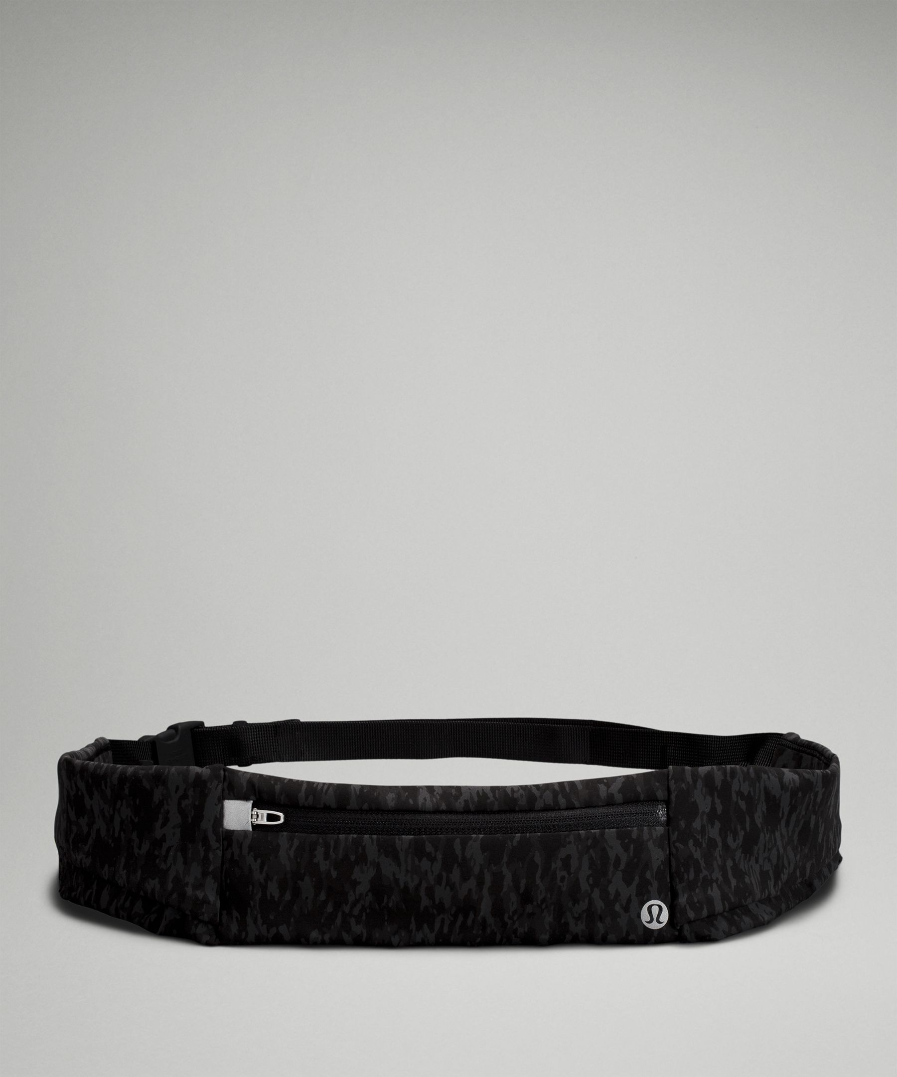 Lululemon Fast And Free Running Belt In Leopard Camo Deep Coal