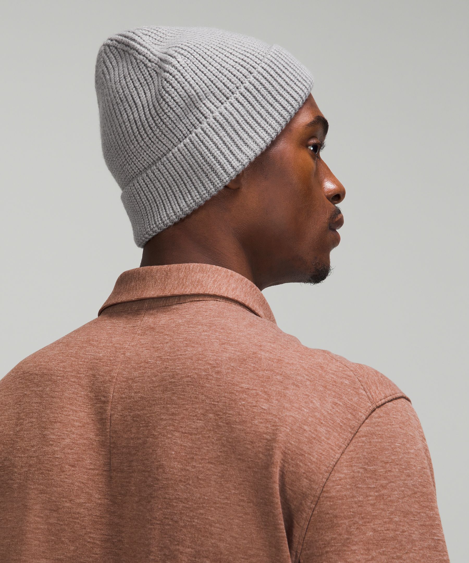 Wool rib low beanie - Total Eclipse