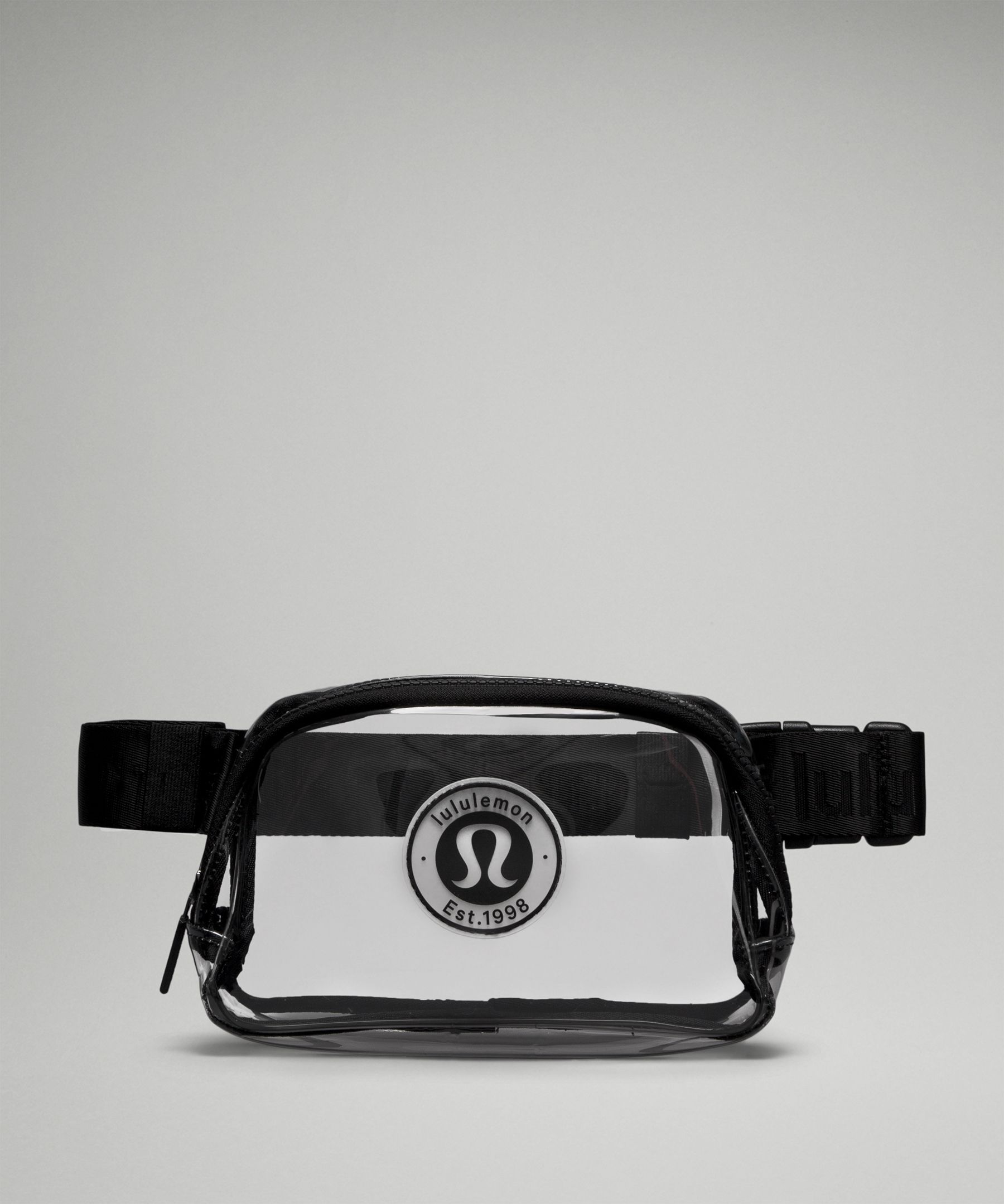 Lululemon Clear Belt Bag 1L Logo - Black/Neutral Water-Resistant Fabric