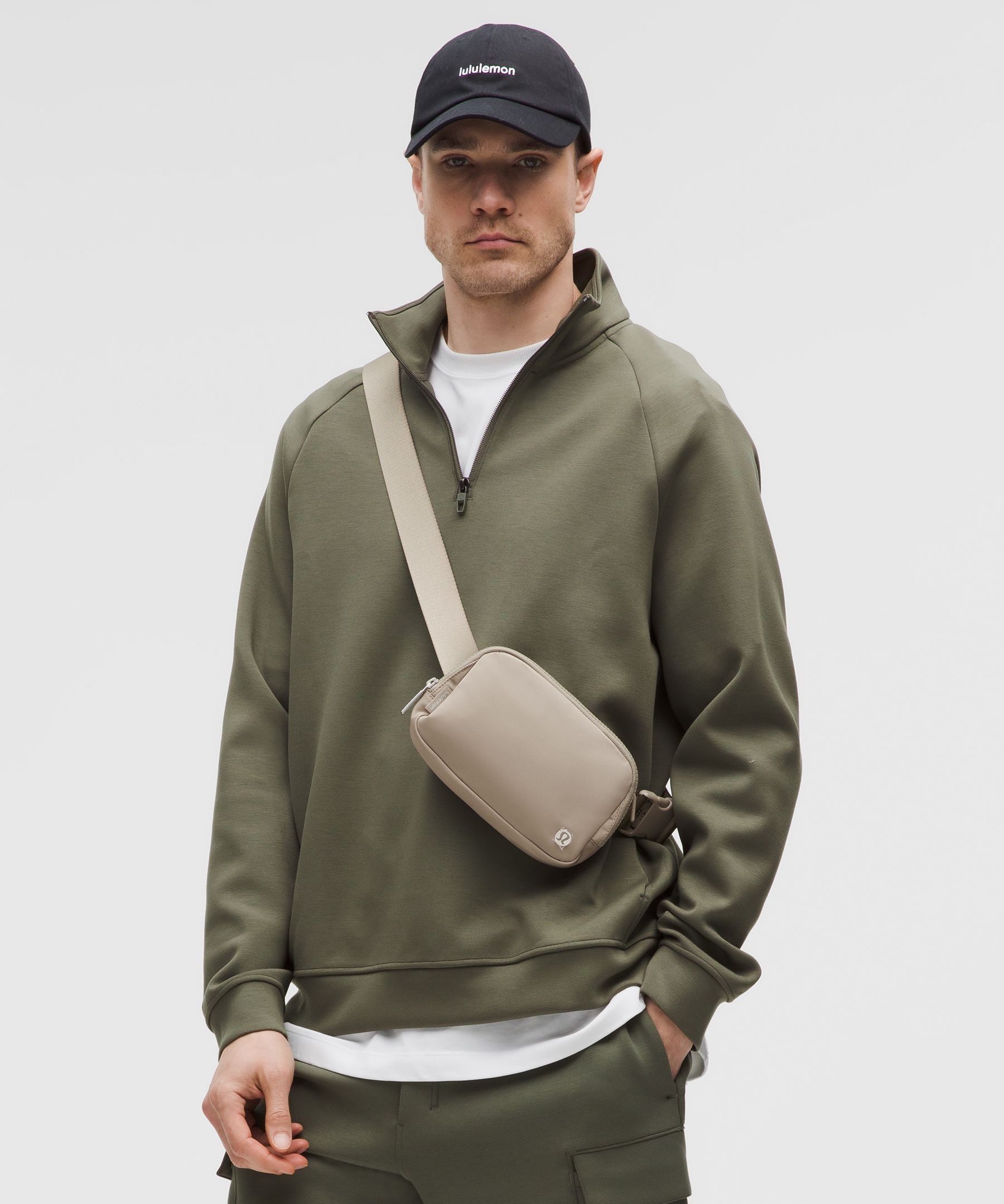 LULULEMON LULULEMON - EVERYWHERE BELT BAG WITH LONG STRAP 1L - KHAKI,NEUTRAL/WARM ASH GREY 