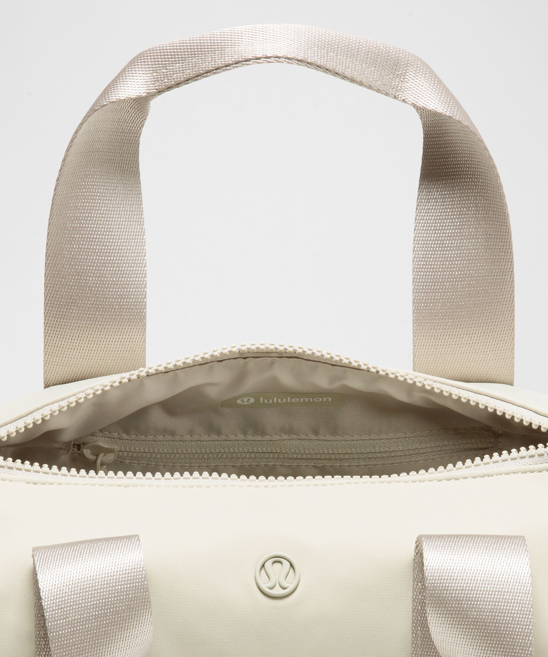 Shop Lululemon - Knit Nylon Mini Barrel Duffle Bag 5l - Khaki,neutral/raw Linen