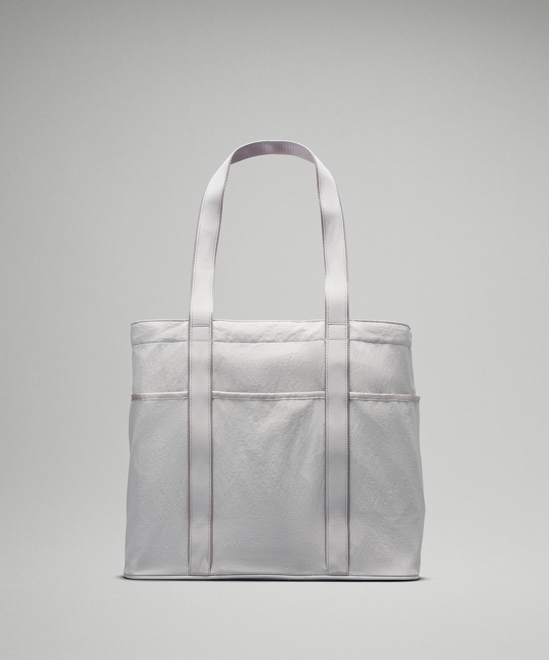 Lululemon Daily Multi-Pocket Canvas Tote Bag 20L - Black/White Opal Cotton Fabric