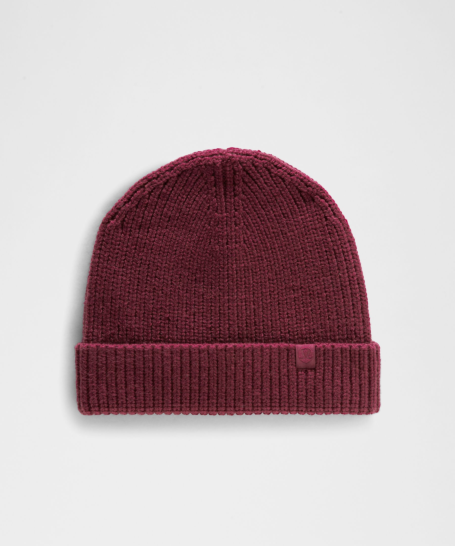 Close-Fit Wool-Blend Ribbed Knit Beanie - Burgundy