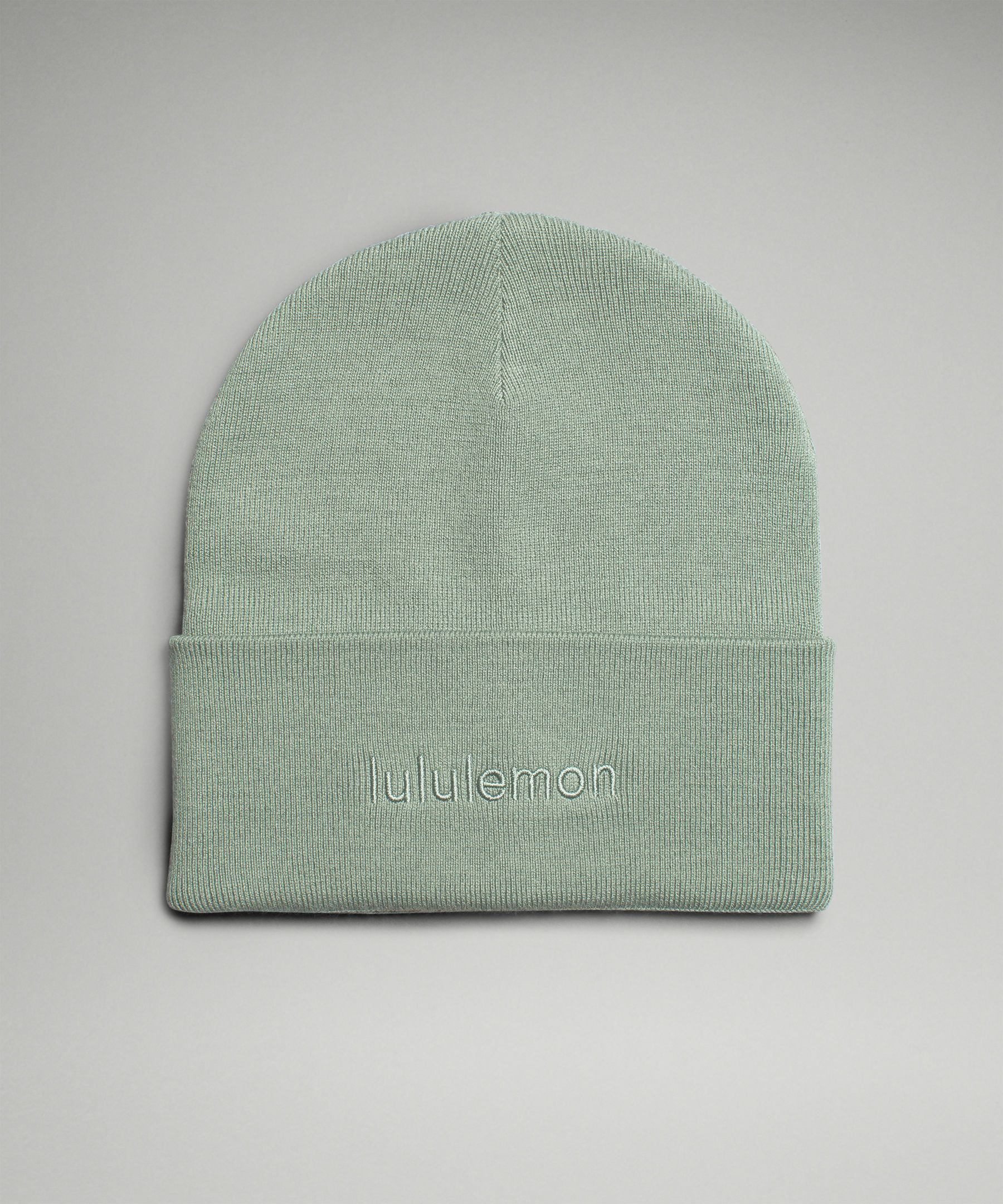 lululemon – Warm Revelation Beanie Hat Wordmark – Color Grey/Green/Pastel