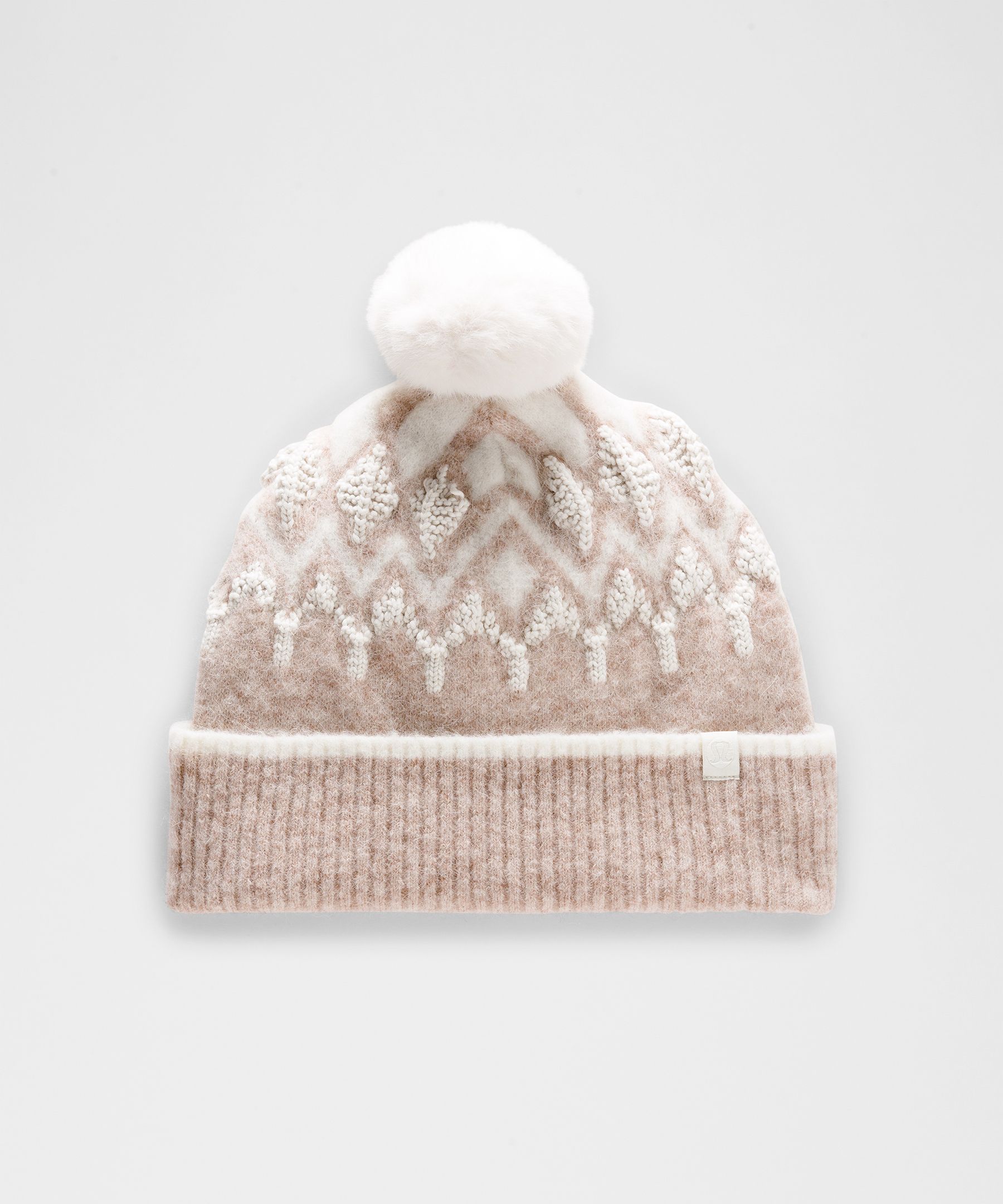 Fair Isle Beanie - White,Neutral