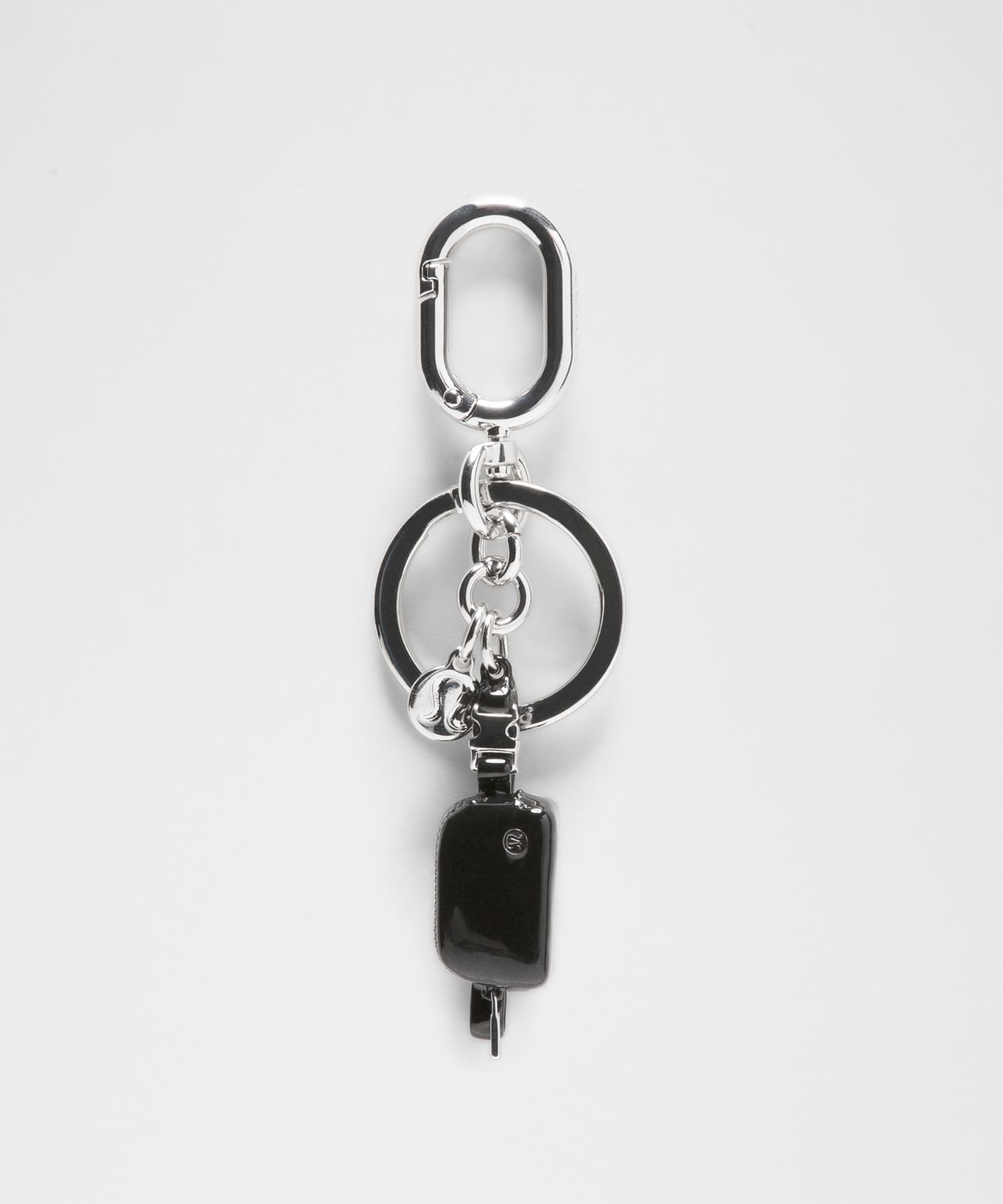 Брелок Lululemon Mini Everywhere Belt Bag Keychain, цвет: Чёрный / Серебряный — фото 1