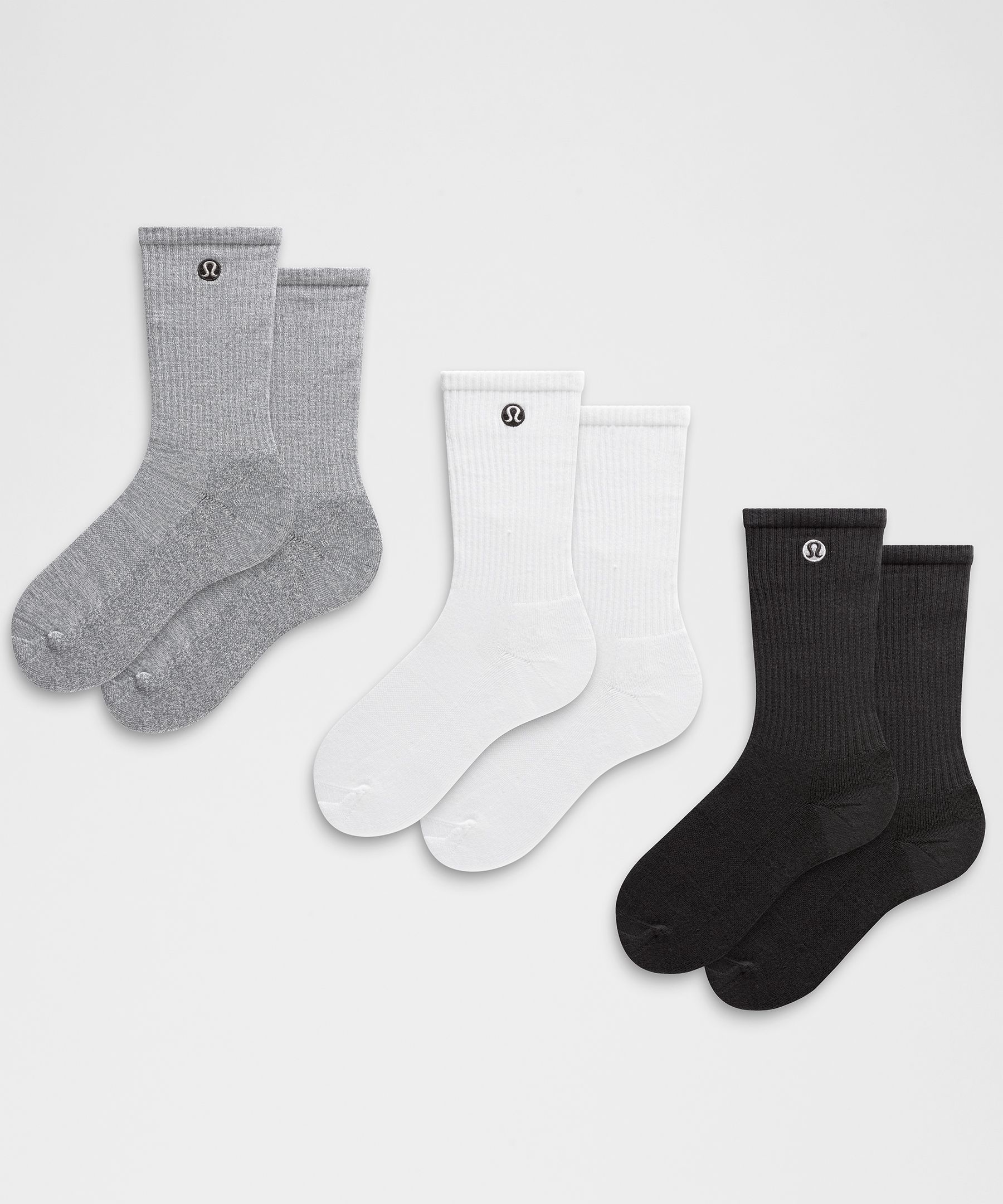 Unisex Daily Essential Crew Socks 3 Pack