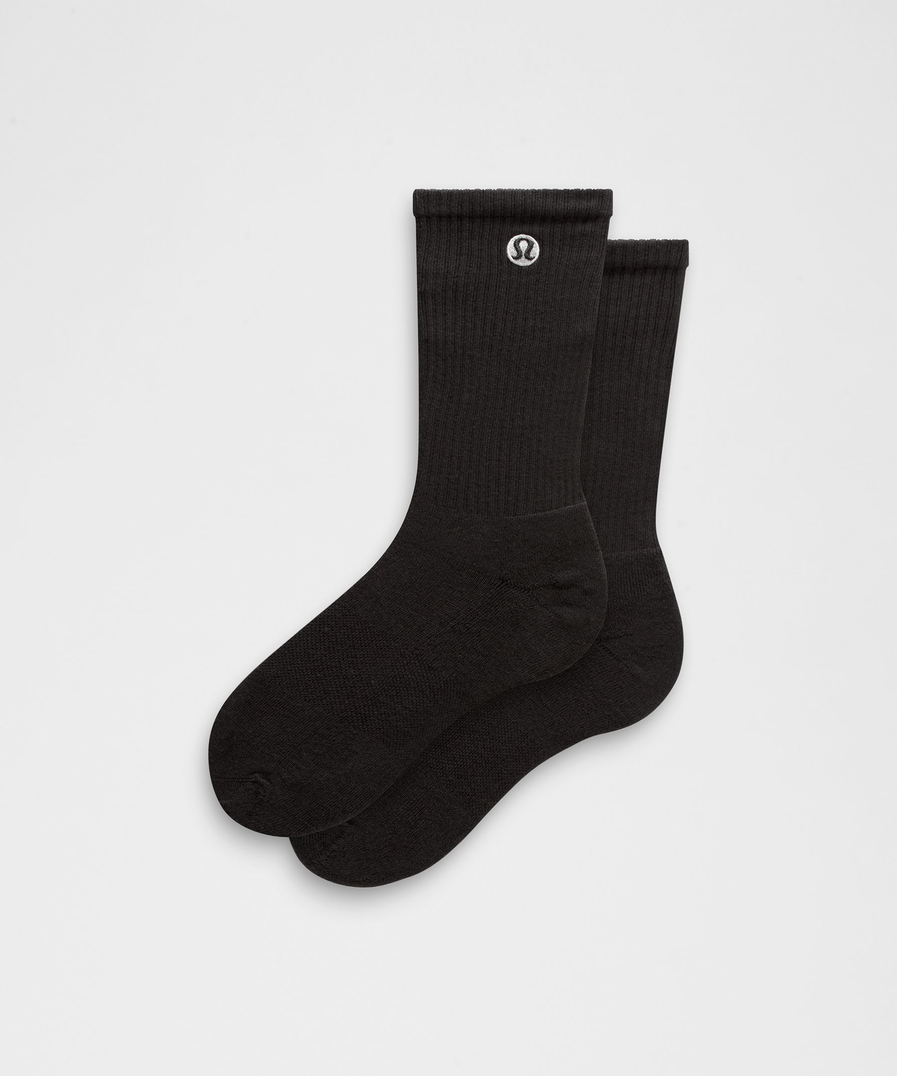 Unisex Daily Essential Crew Socks - Black