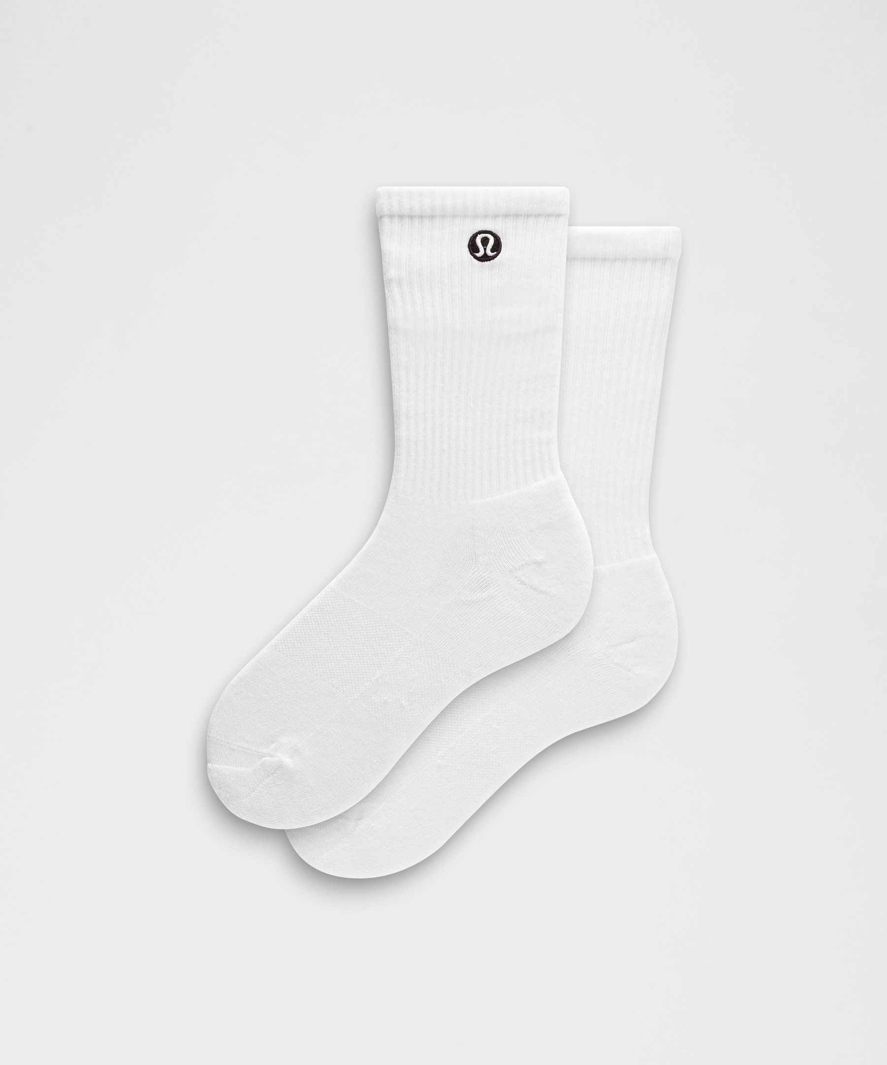 Unisex Daily Essential Crew Socks - White