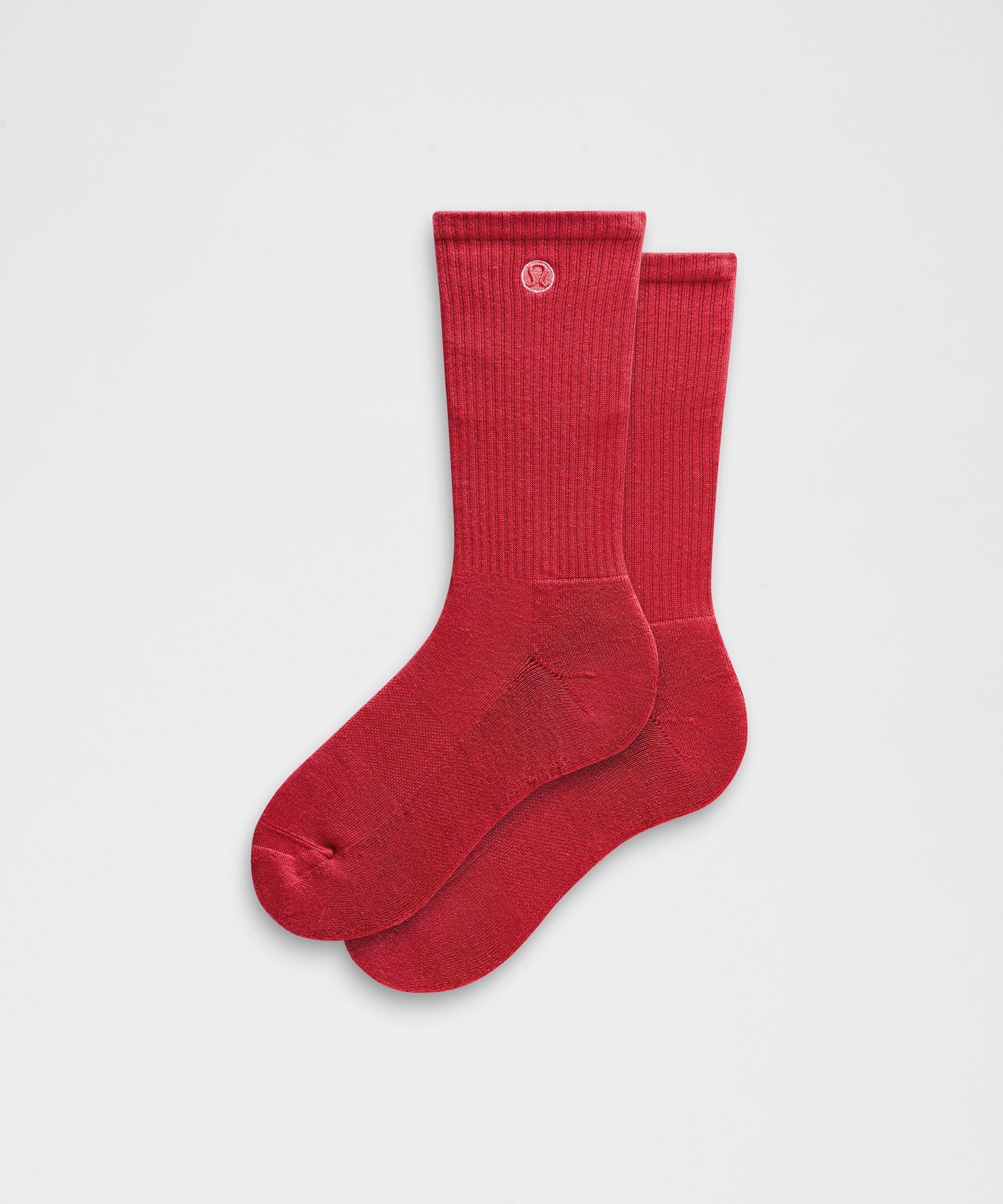 Unisex Daily Essential Crew Socks - Red