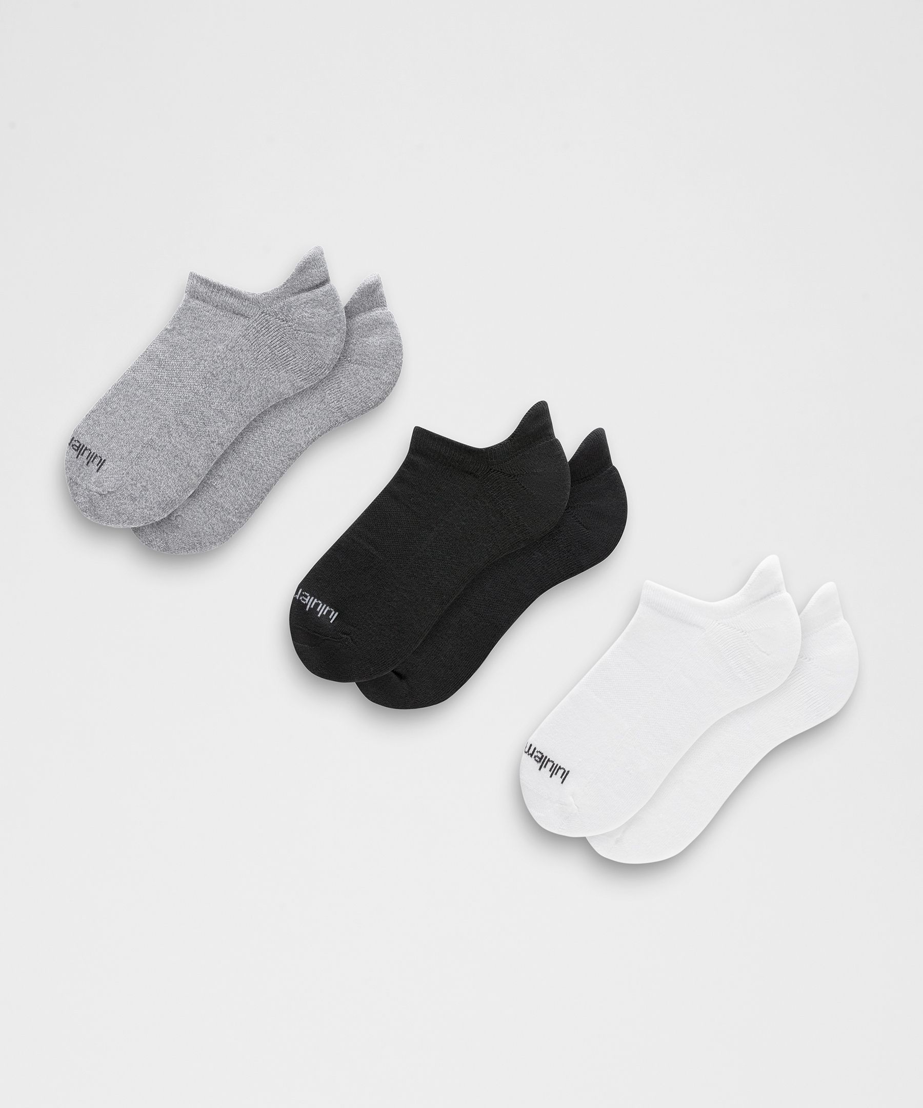 Unisex Daily Essential Tab Socks 3 Pack - White,Black,Grey