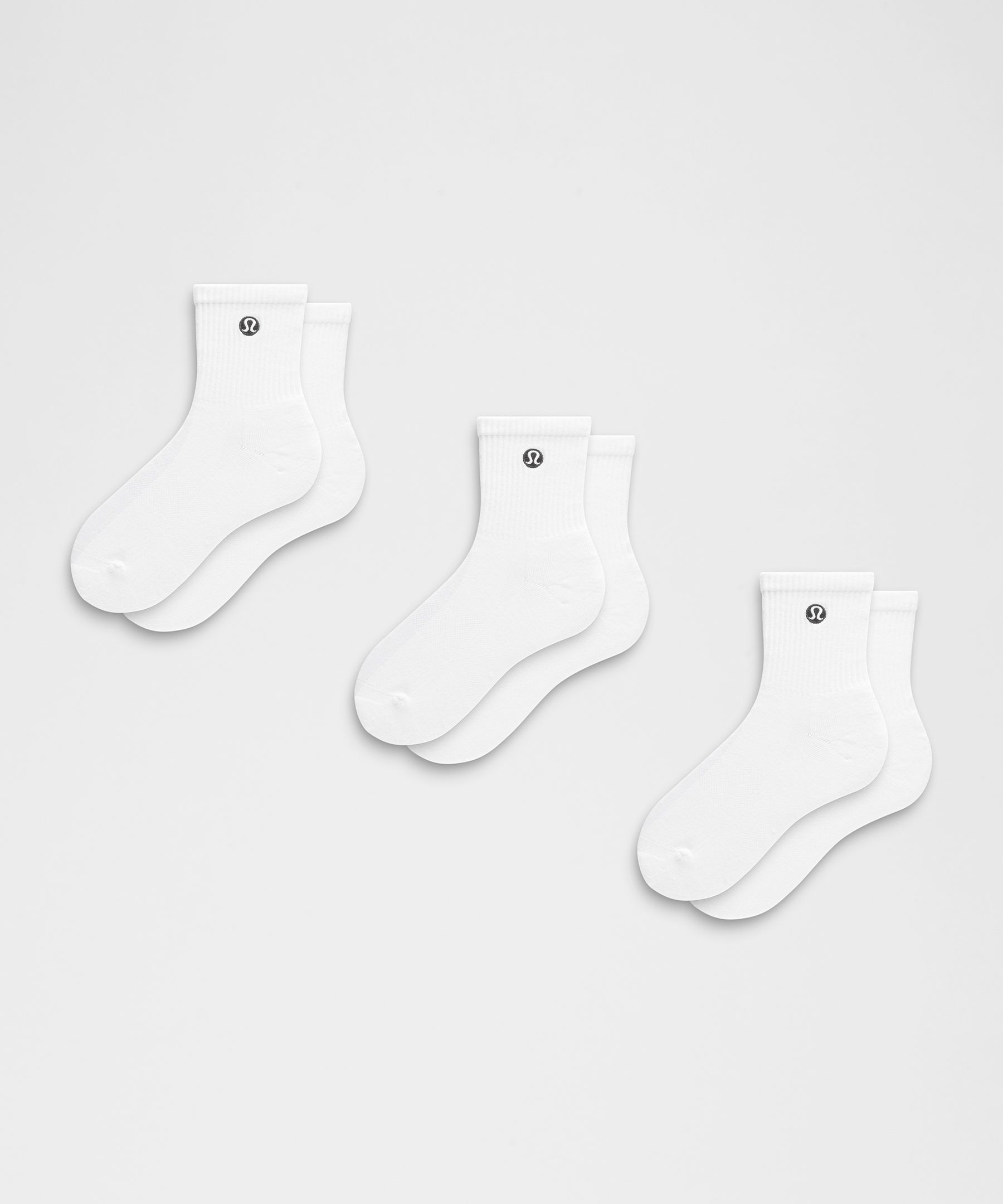 Unisex Daily Essential Quarter Socks 3 Pack - White