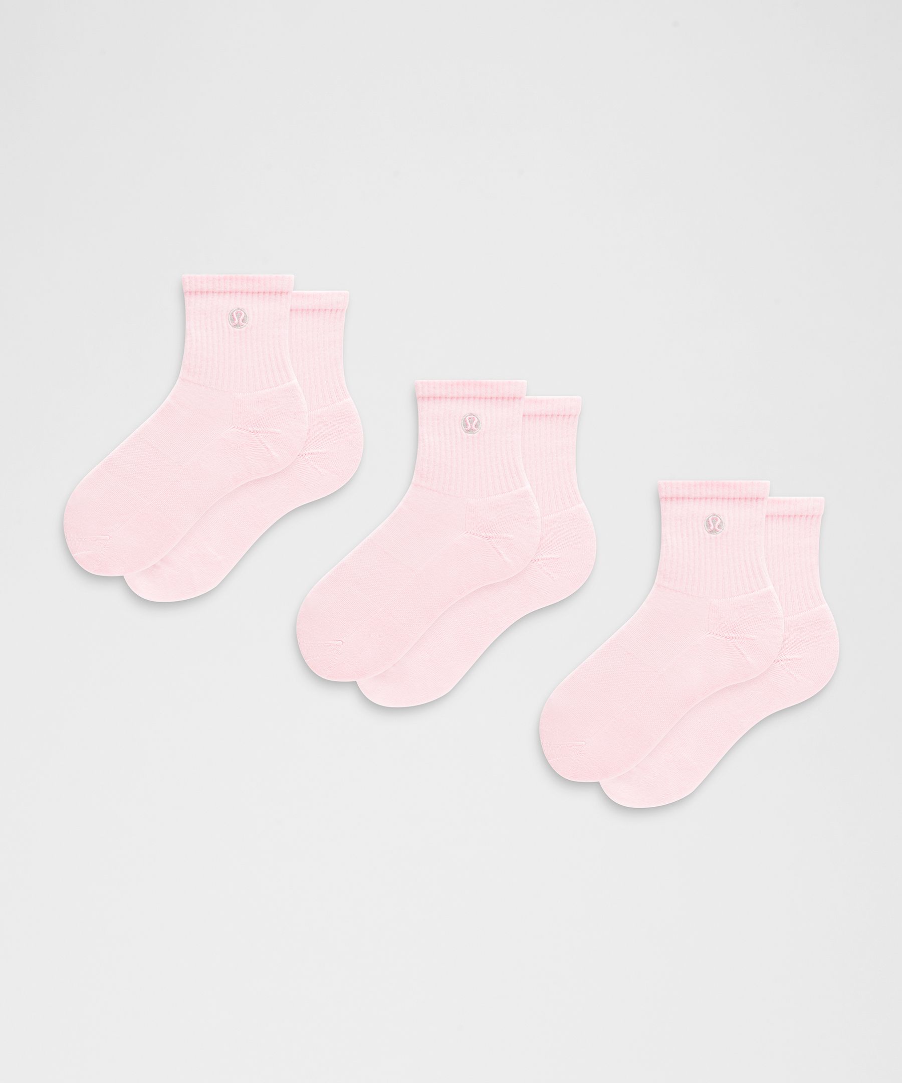 Unisex Daily Essential Quarter Socks - Pink