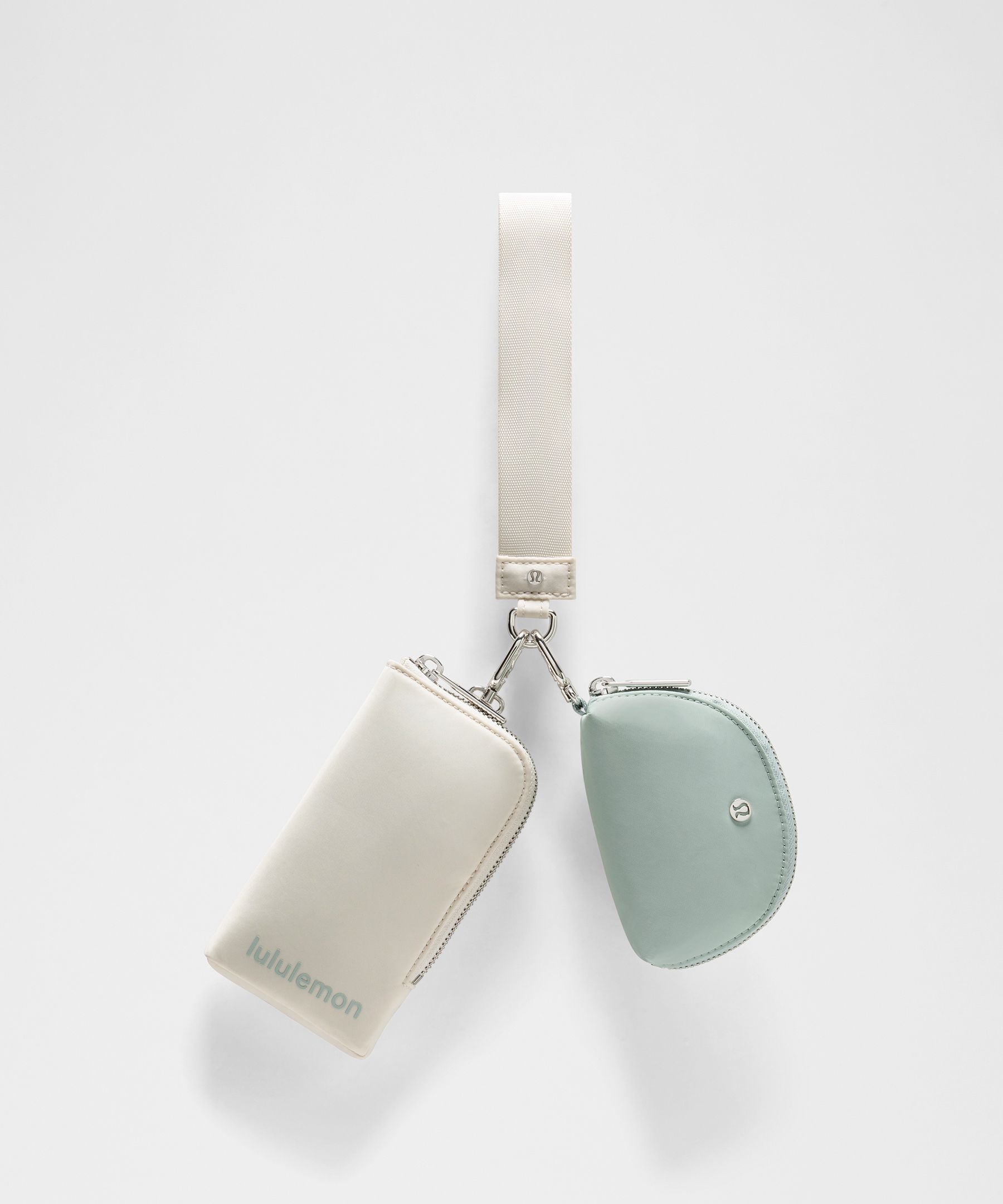 Dual Pouch Wristlet  - White
