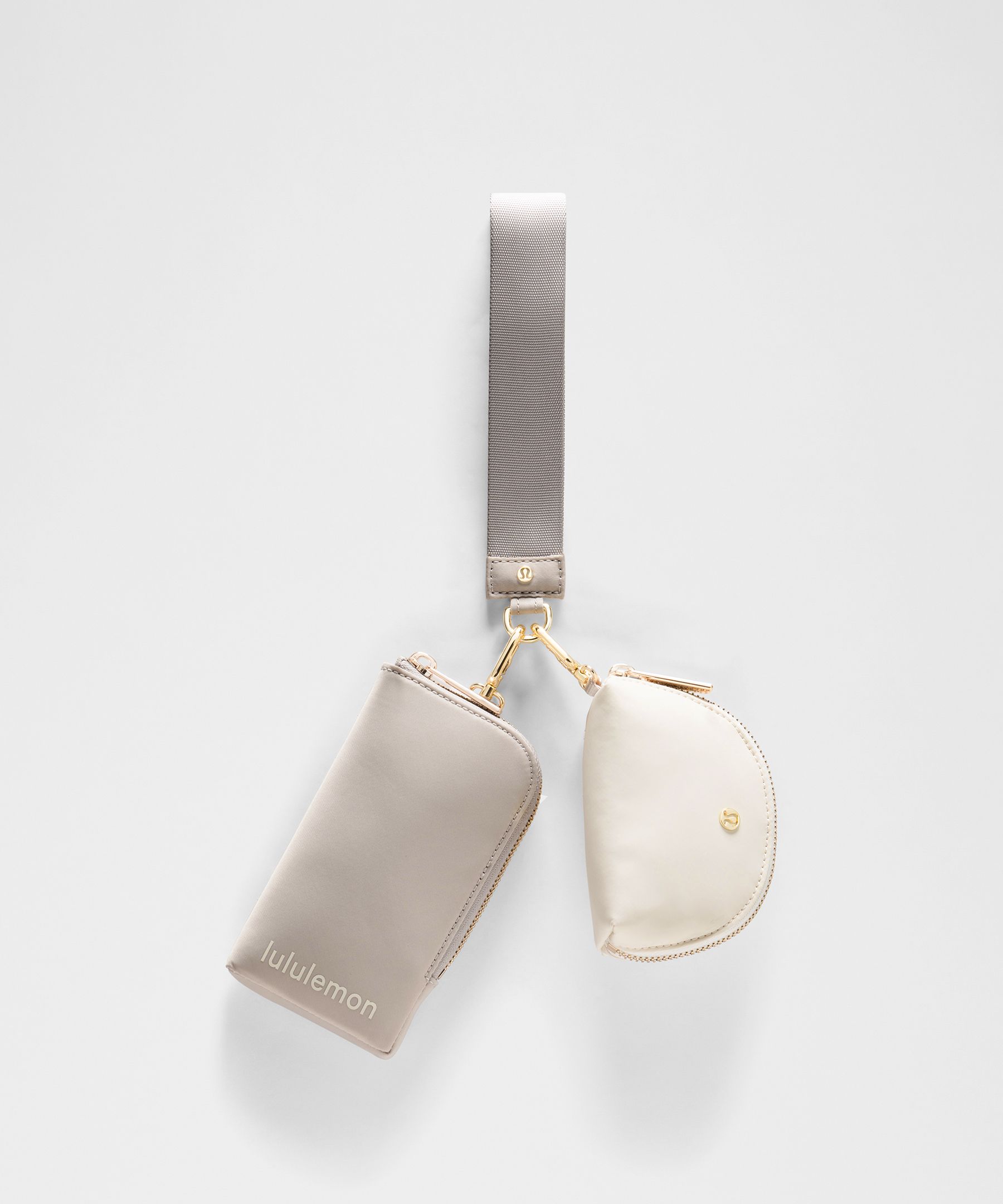 Dual Pouch Wristlet  - White