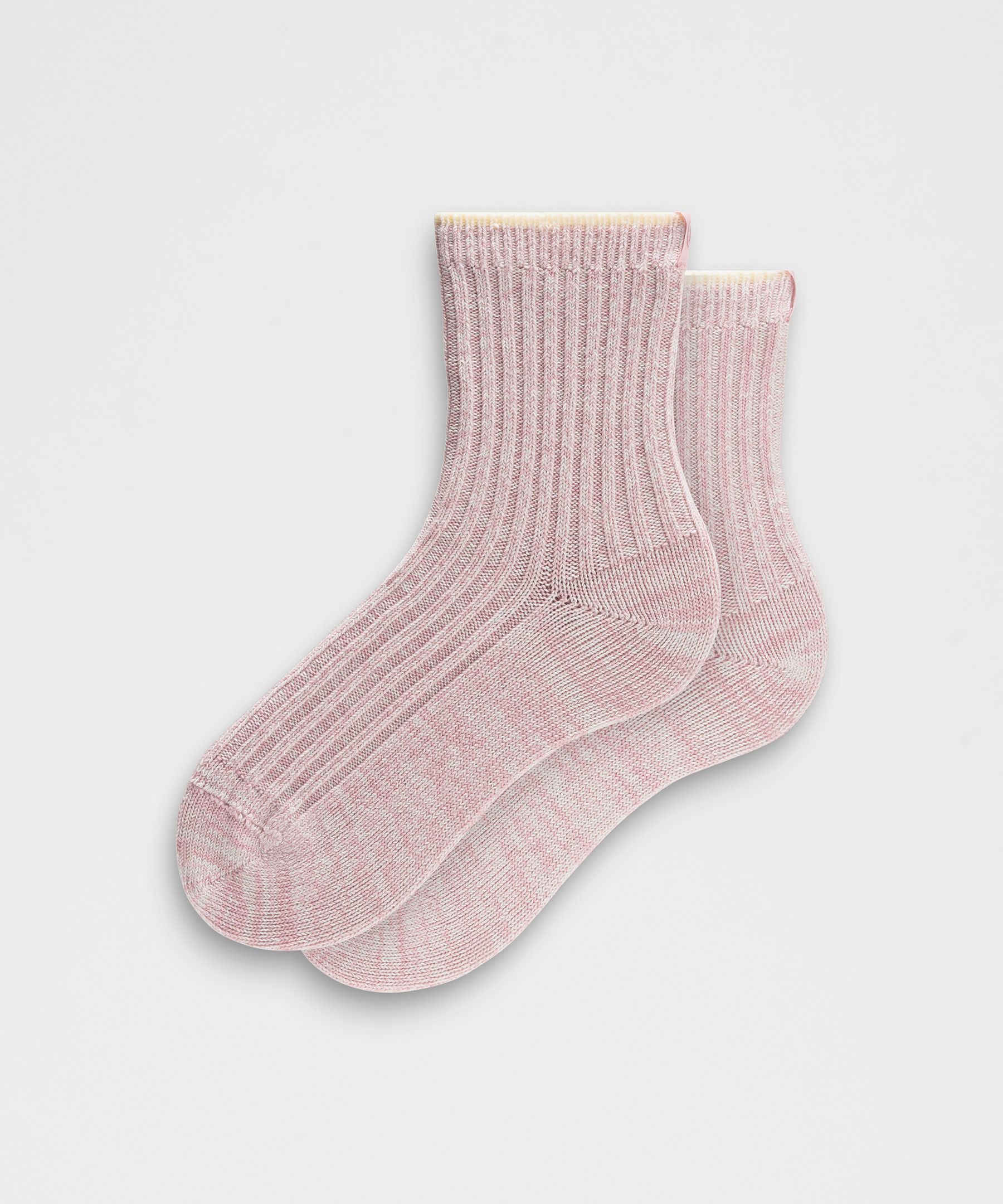 Quarter-Length Ragg Socks - Pink