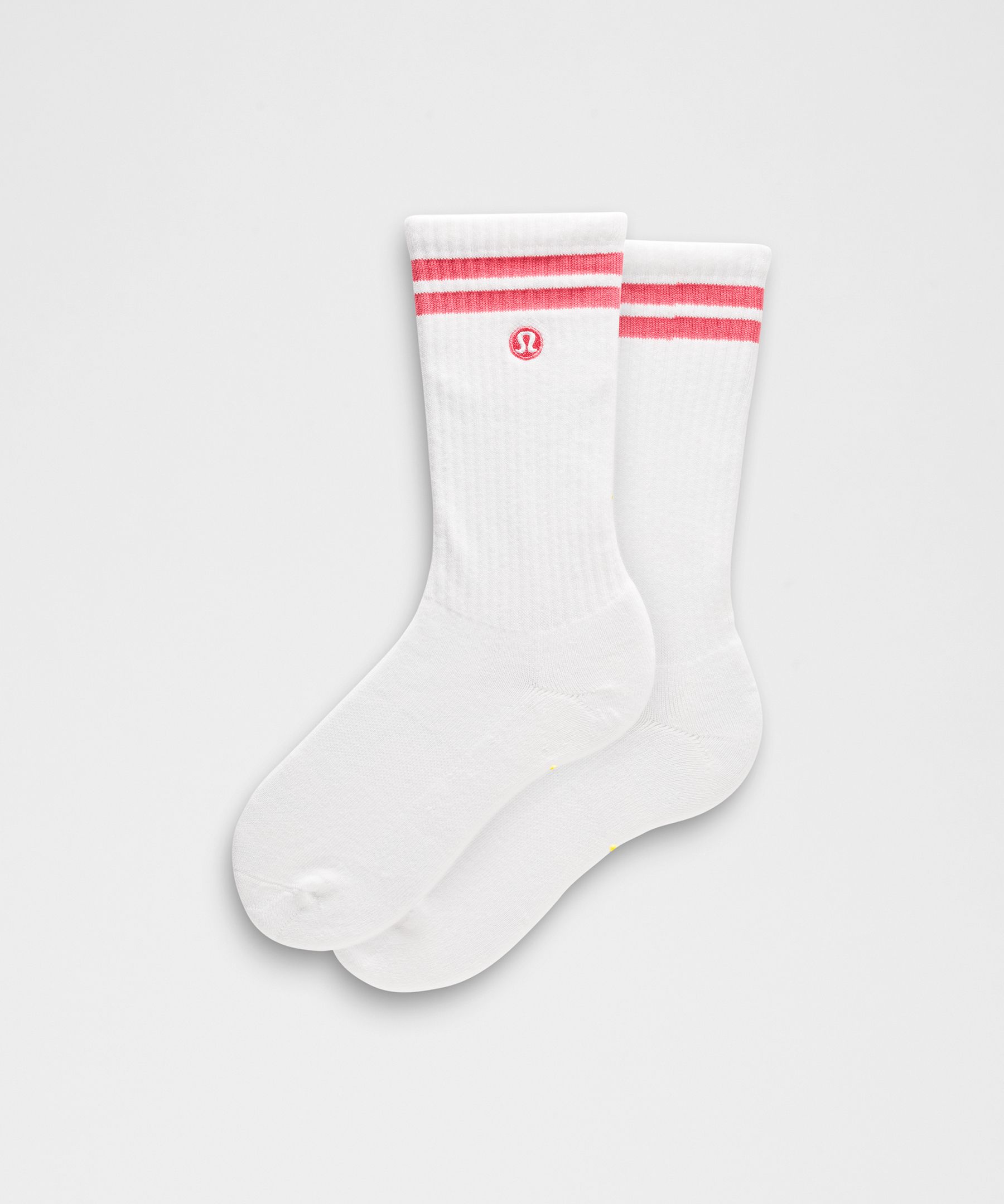 Unisex Daily Essential Crew Socks Stripe - White,Neutral