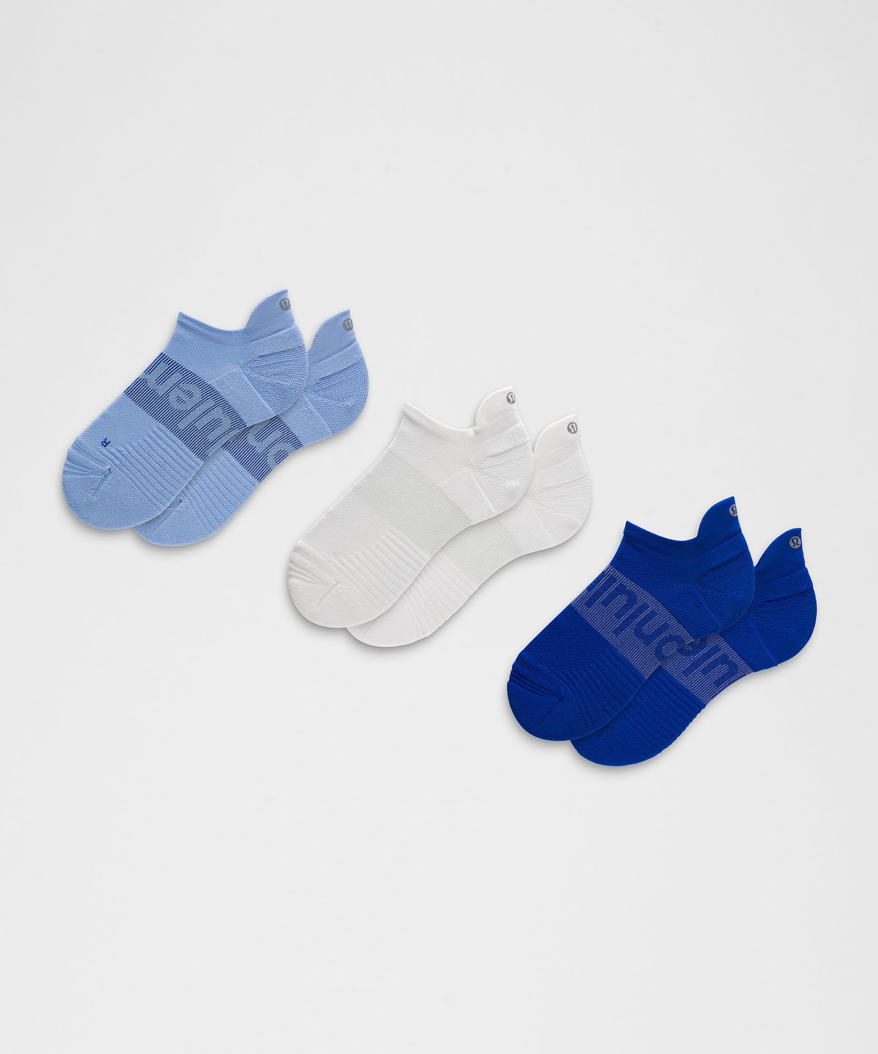 lululemon – Unisex Power Stride Tab Socks 3 Pack – Color Blue/White – Size XL