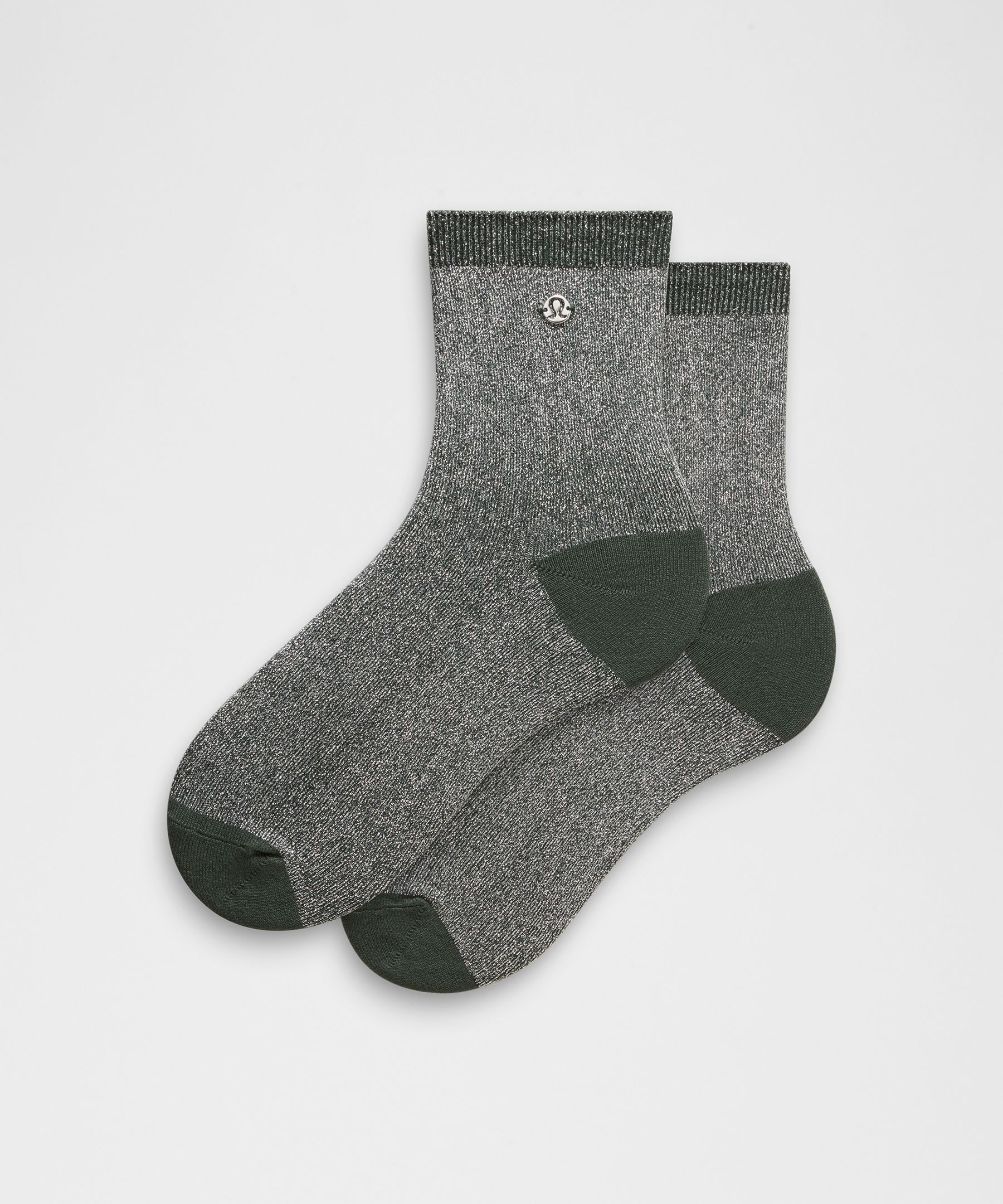 Lululemon Unisex Glitter Quarter Socks In Green