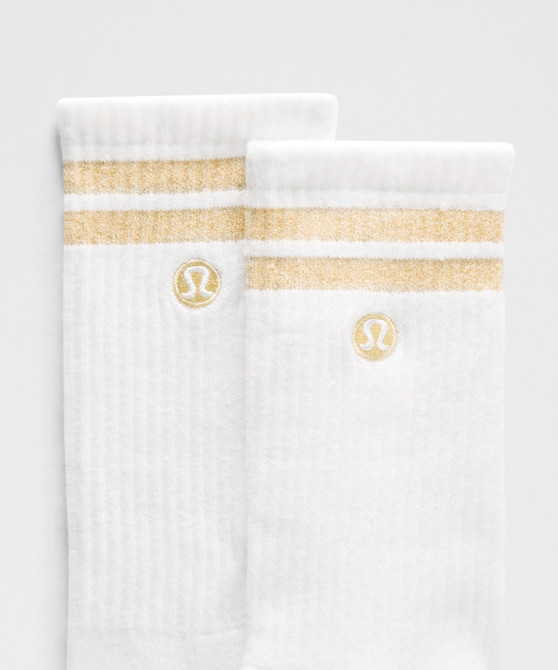 ユニセックス Daily Essential クルーソックス *メタリックストライプ