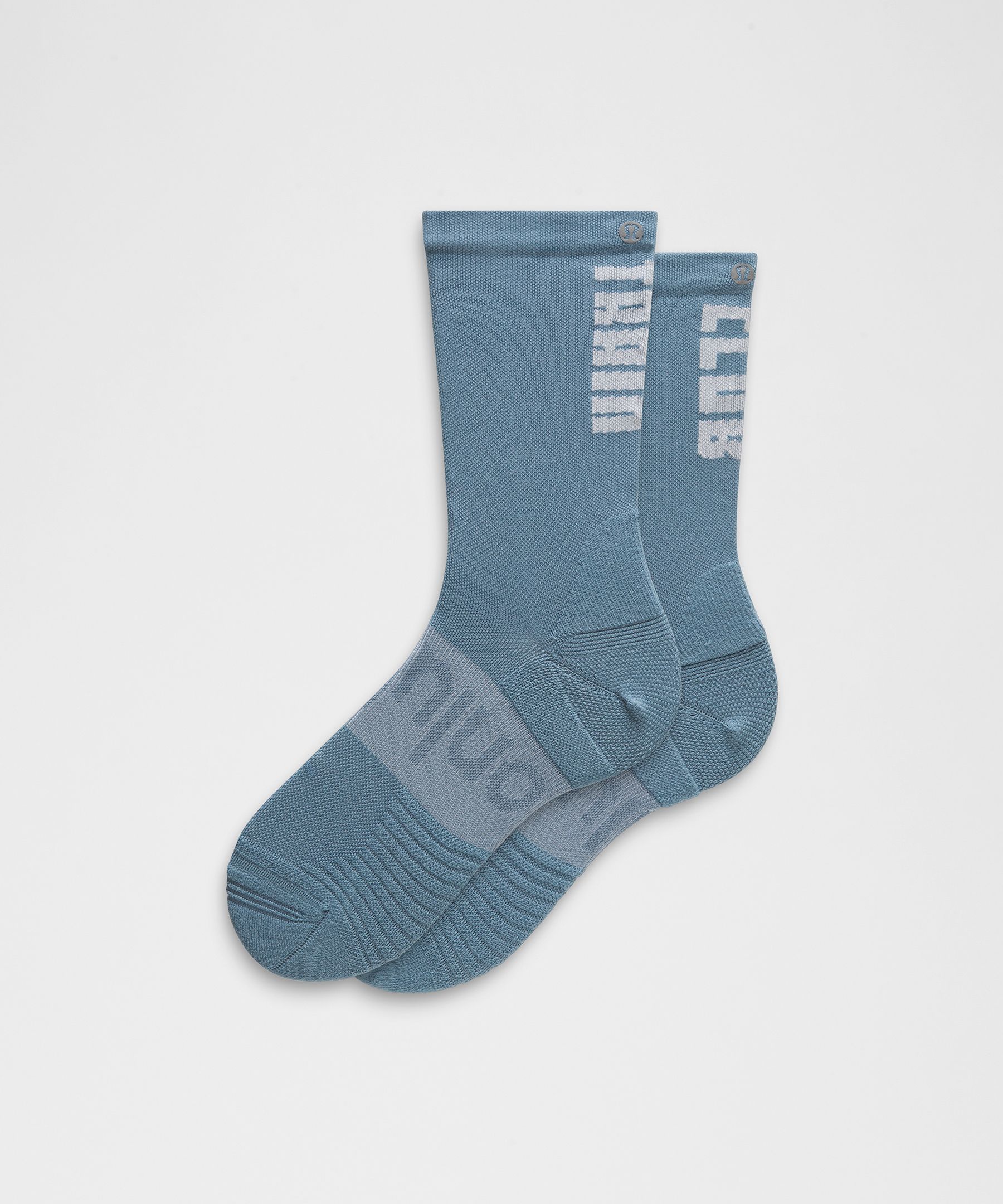 lululemon – Unisex Power Stride Crew Socks Train Club – Color Blue/White – Size Large