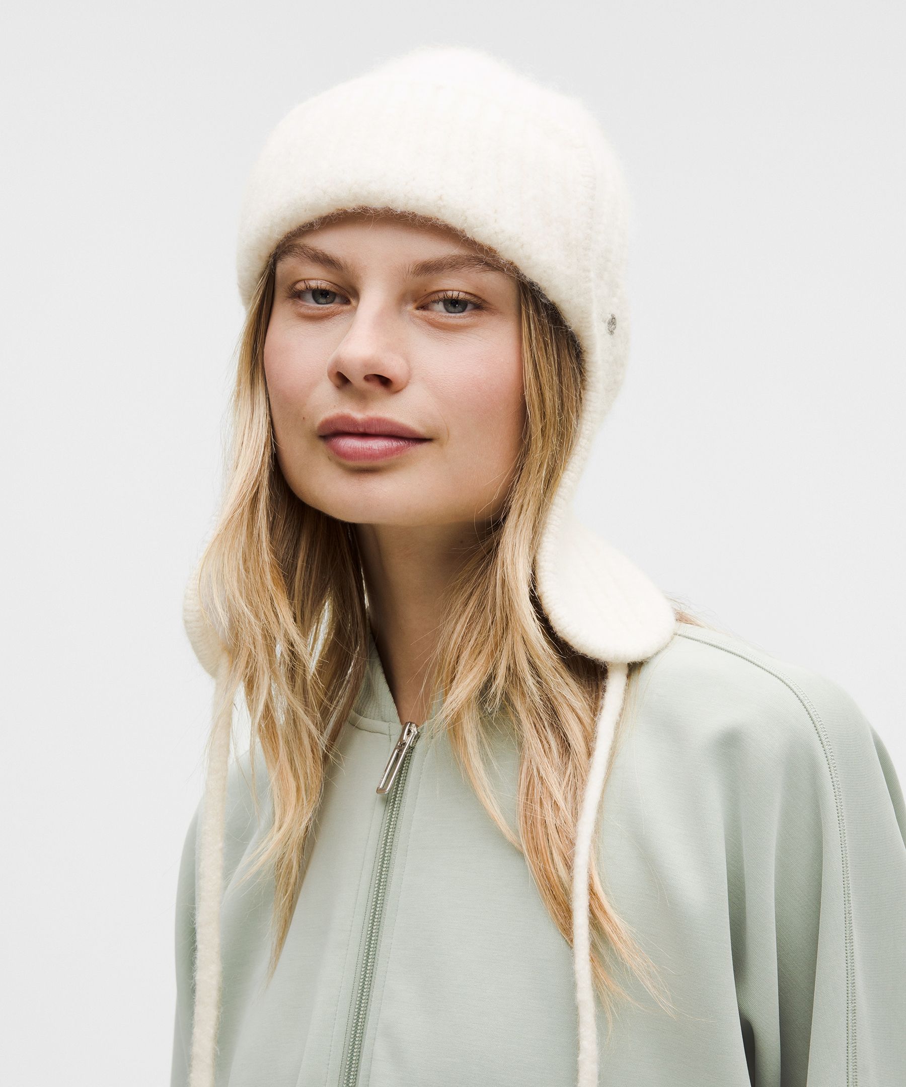 Lululemon Wool-blend Trapper Beanie In White