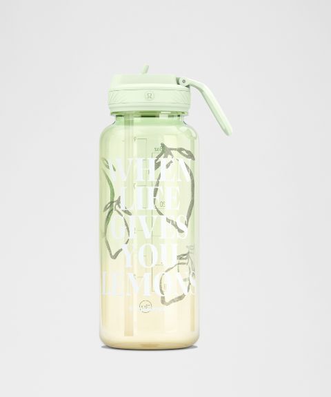 Аксессуары Lululemon Back to Life Sport Bottle 32oz Straw Lid *Lemons Quote