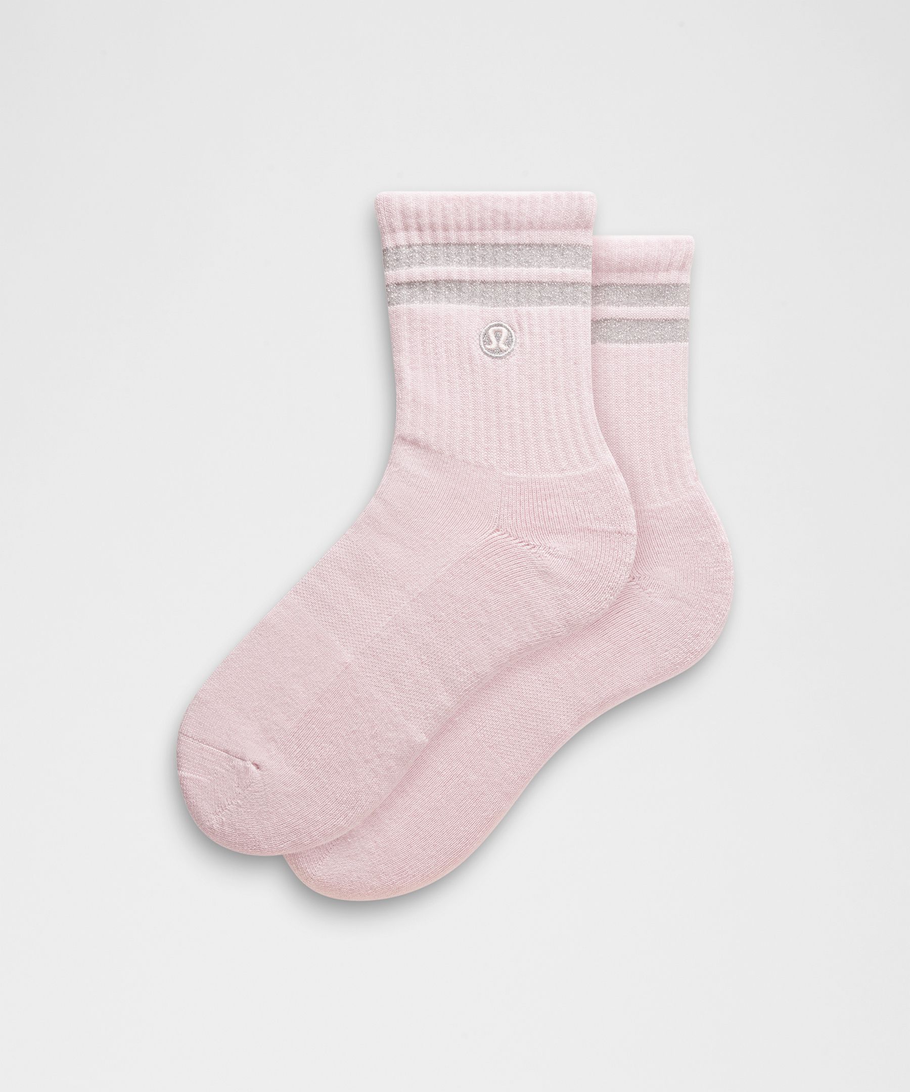 Unisex Daily Essential Quarter Socks *Metallic Stripe