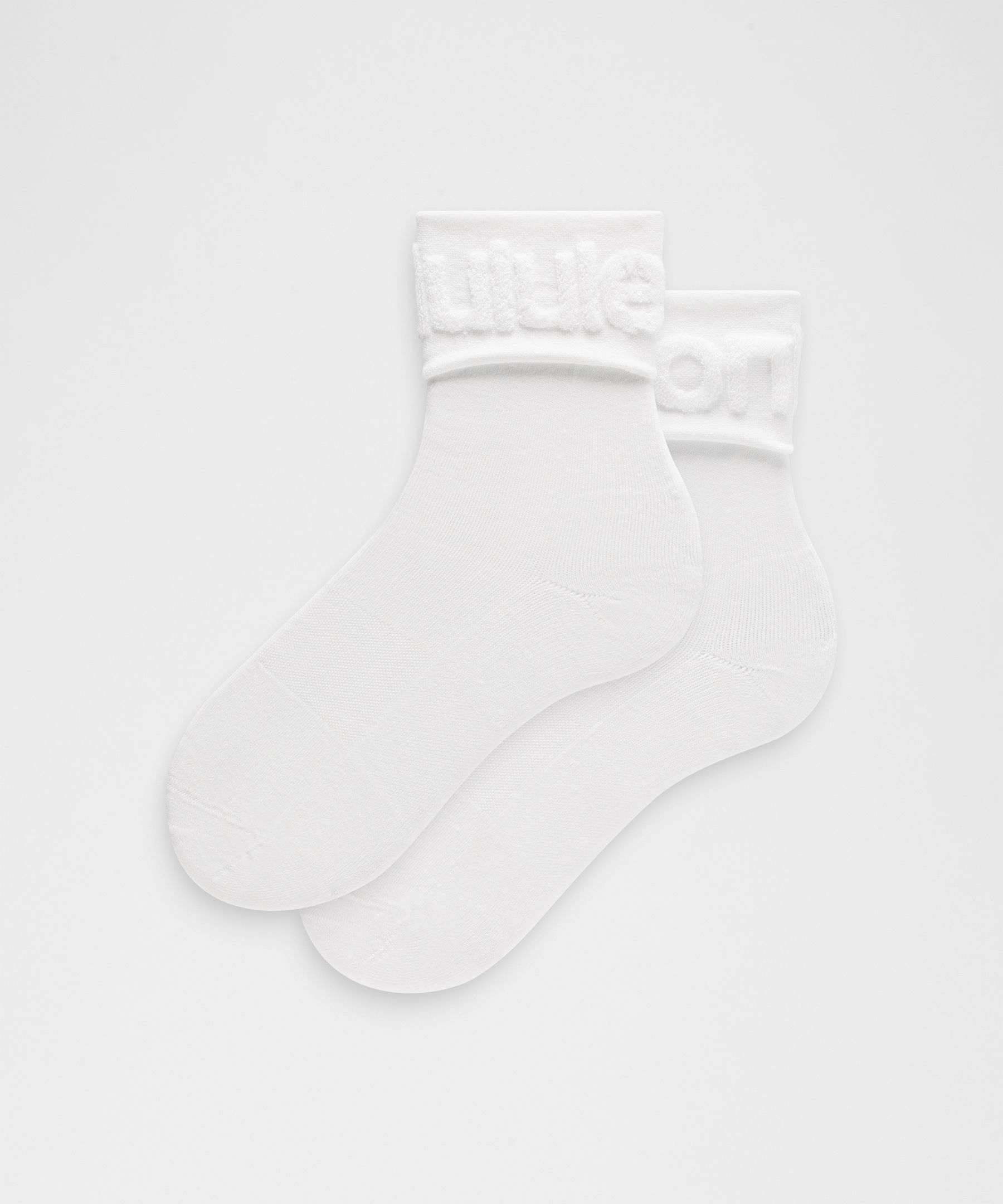 Calcetines unisex arriba del tobillo de Terry con borde plegable