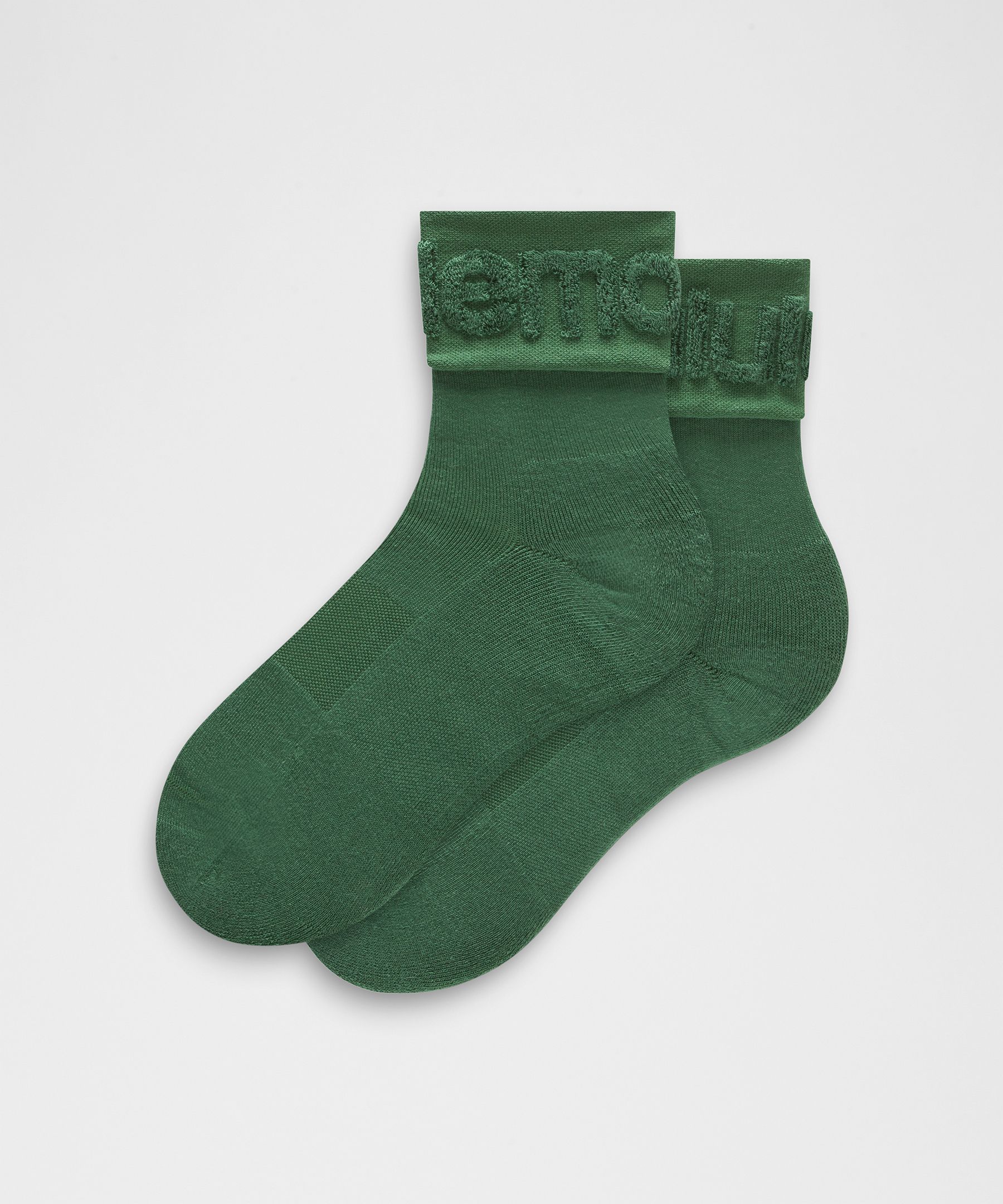 Lululemon Unisex Fold-Over Terry Quarter Socks INTERNATIONAL SHIPPING