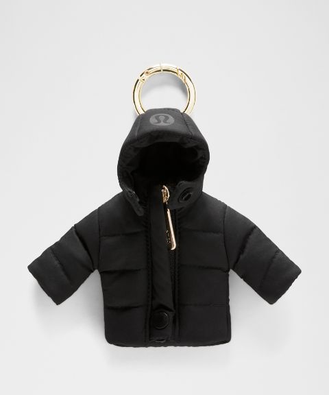 Брелок Lululemon Wunder Puff Keychain, цвет: Чёрный / Золотой