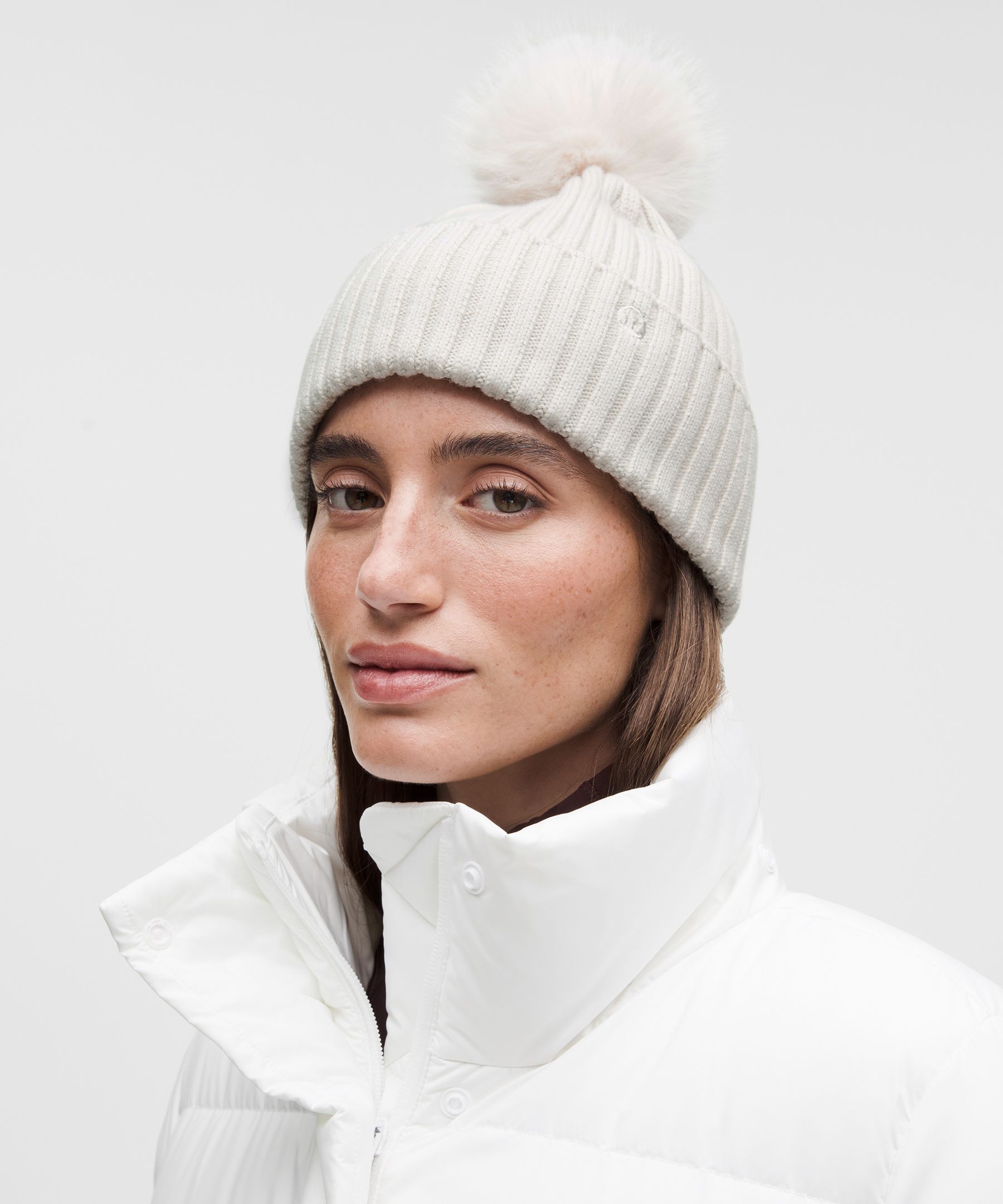 Merino Wool-Blend Ribbed-Knit Pom Beanie