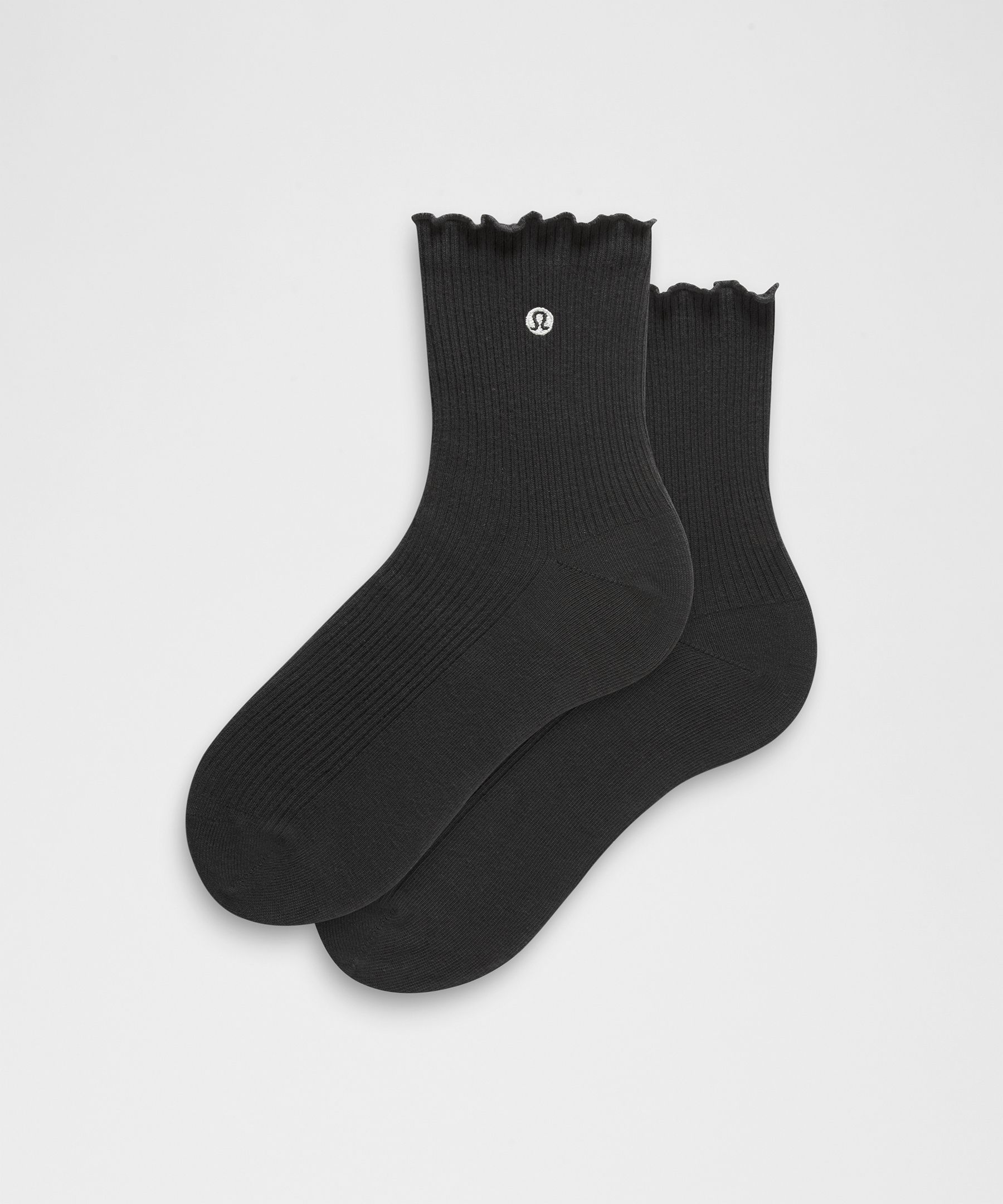 Unisex Lettuce Edge Quarter Socks
