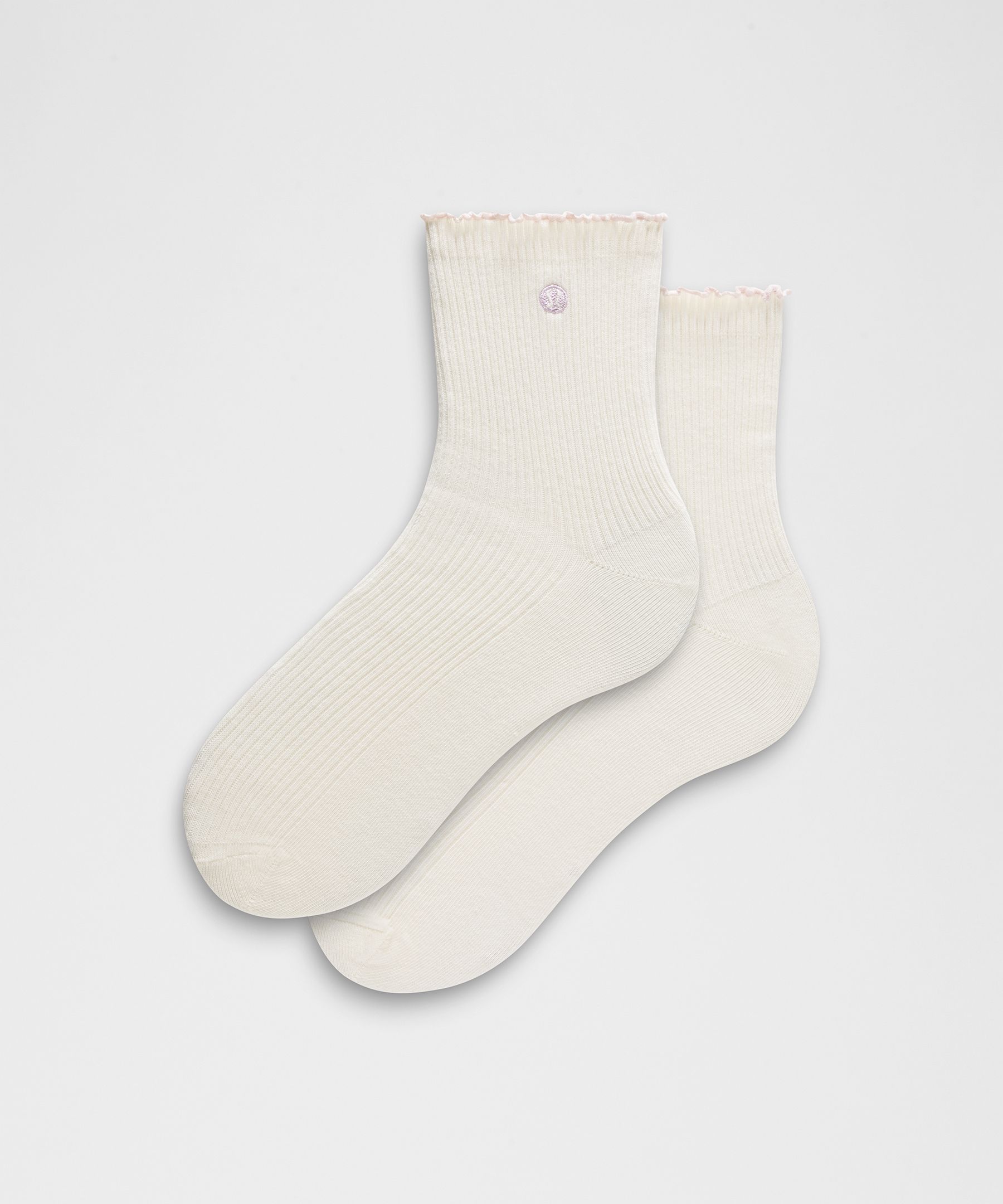 Unisex Lettuce Edge Quarter Socks