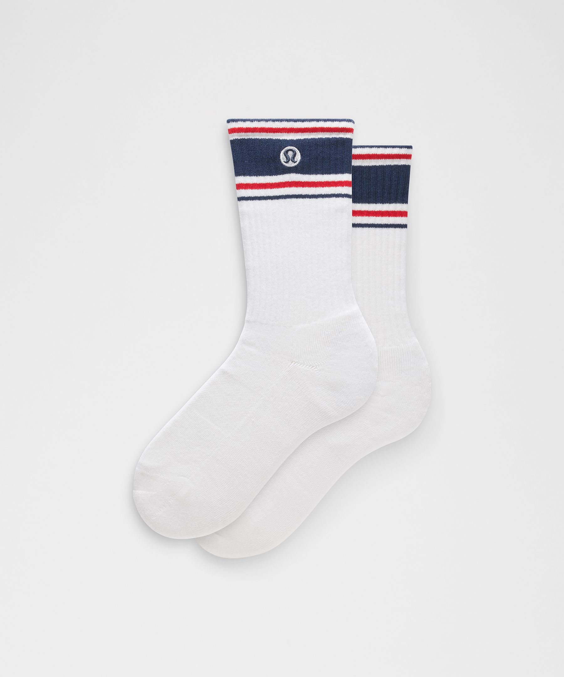Unisex Daily Essential Crew Socks *Retro Stripe