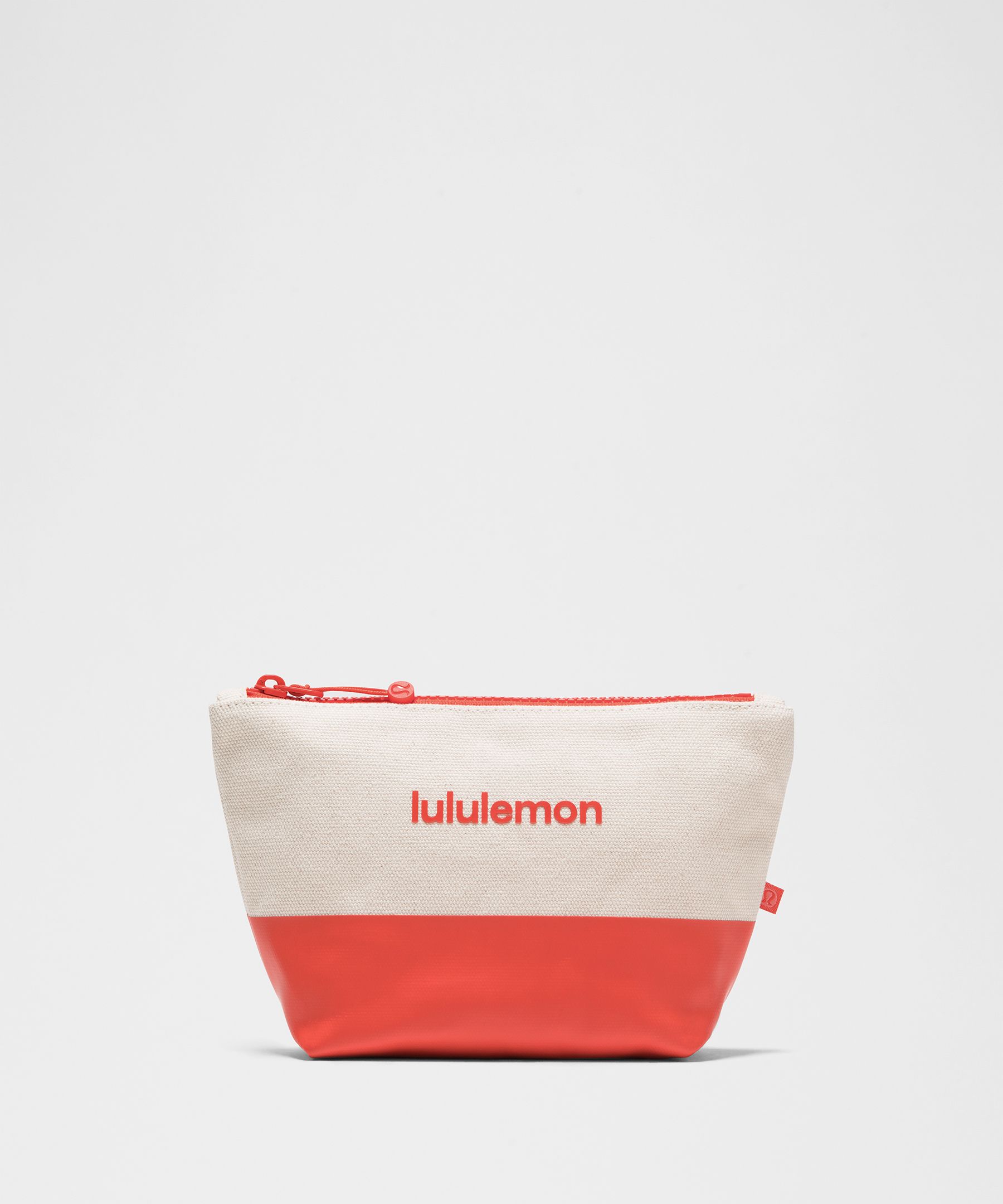 lululemon – Canvas Pouch Bag Mini Wordmark – Color White/Red