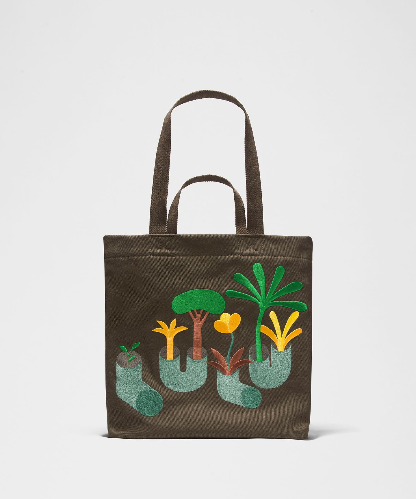 Сумка Lululemon x Geoff McFetridge Double-Handle Canvas 17L, цвет: Оливковый коричневый — фото 1
