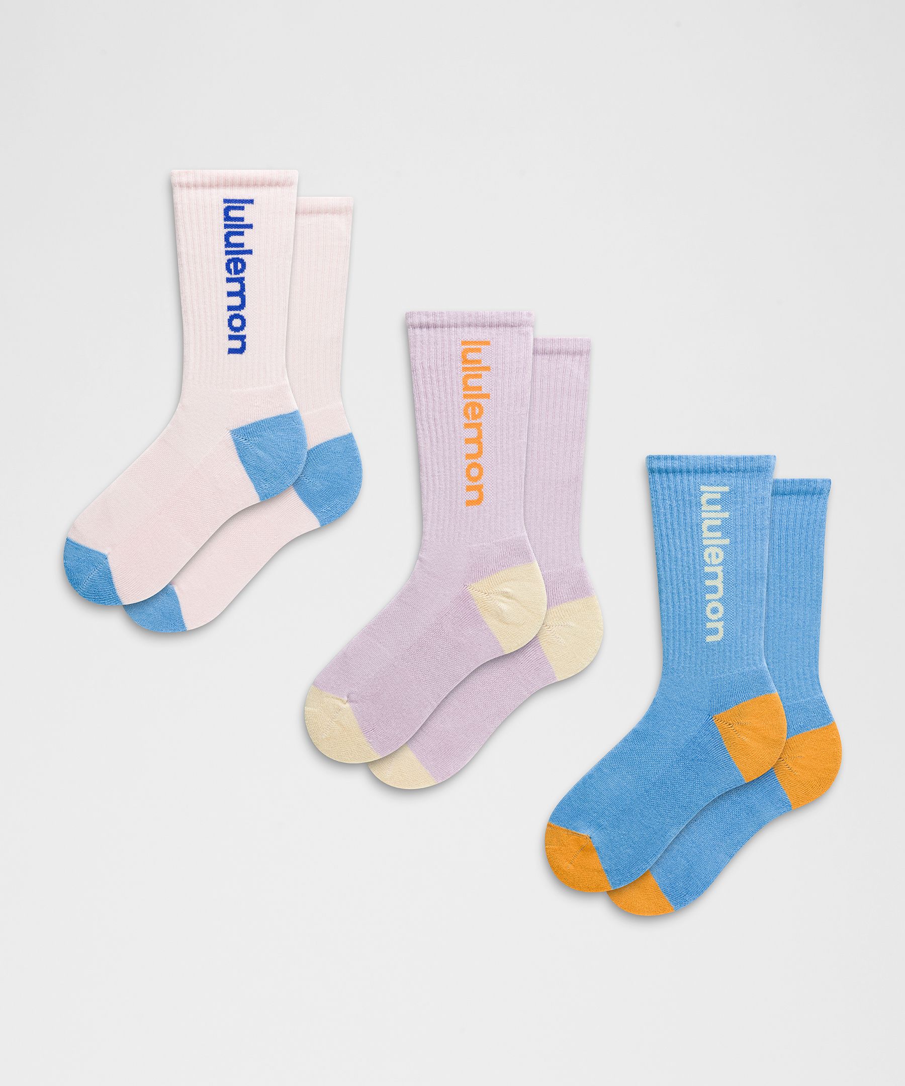 Unisex Daily Essential Crew Socks Wordmark *3 Pack