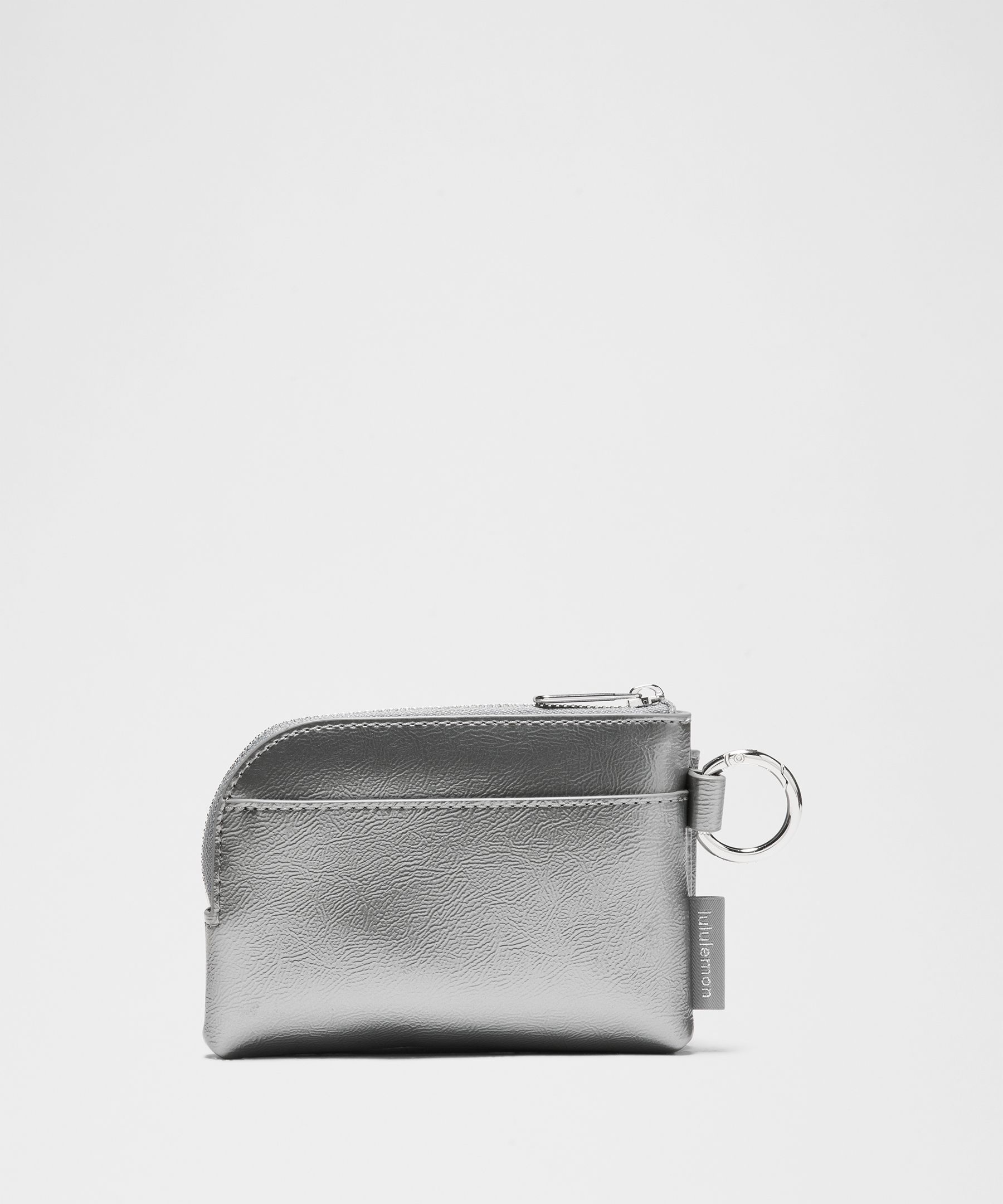 Smooth Leather Alternative Double-Zip Clippable Card Pouch
