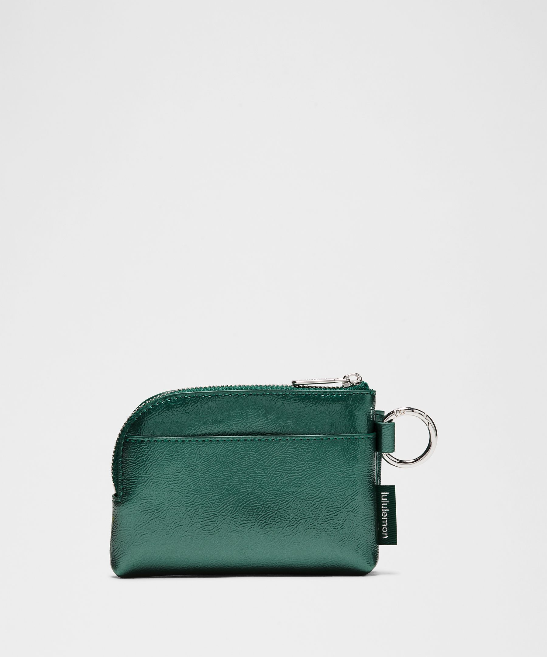 Smooth Leather Alternative Double-Zip Clippable Card Pouch