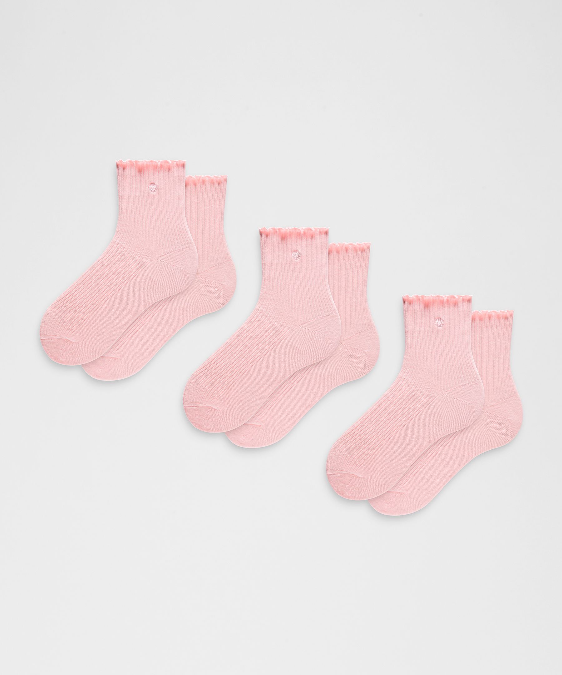 Unisex Lettuce Edge Quarter Socks *3 Pack