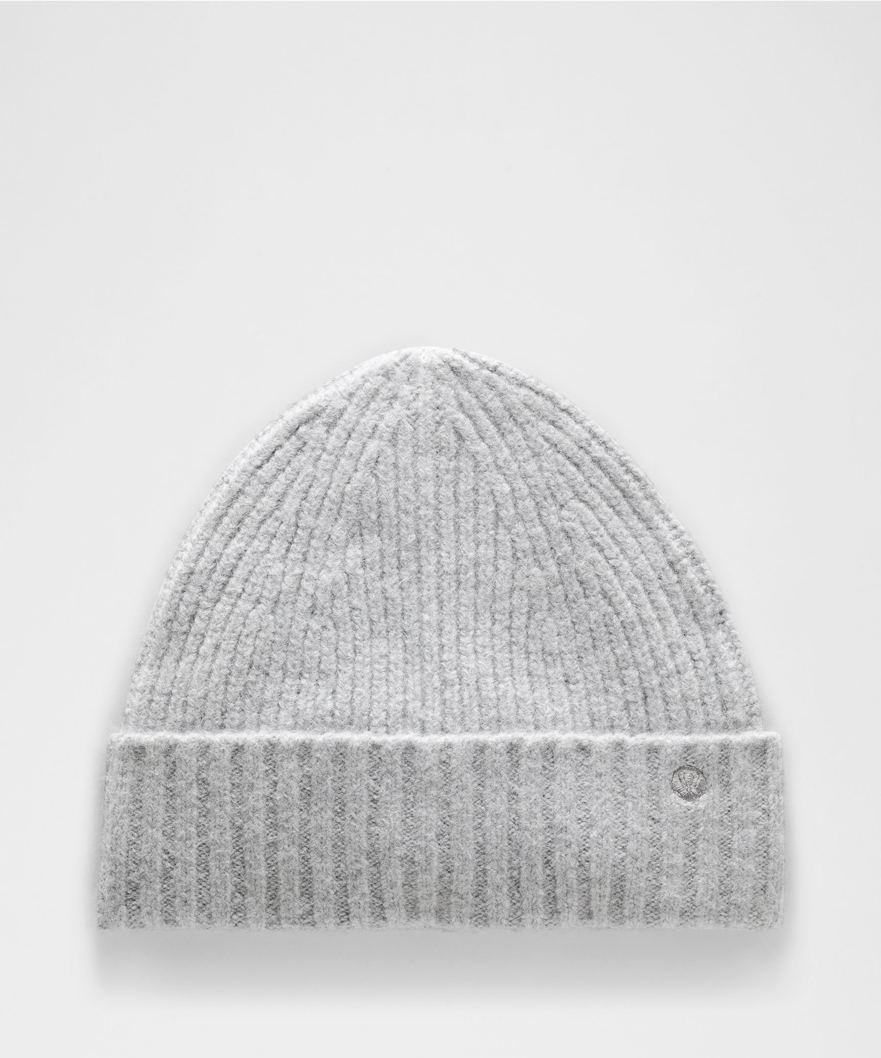Beanie mit breitem Umschlag aus Rippenstrick