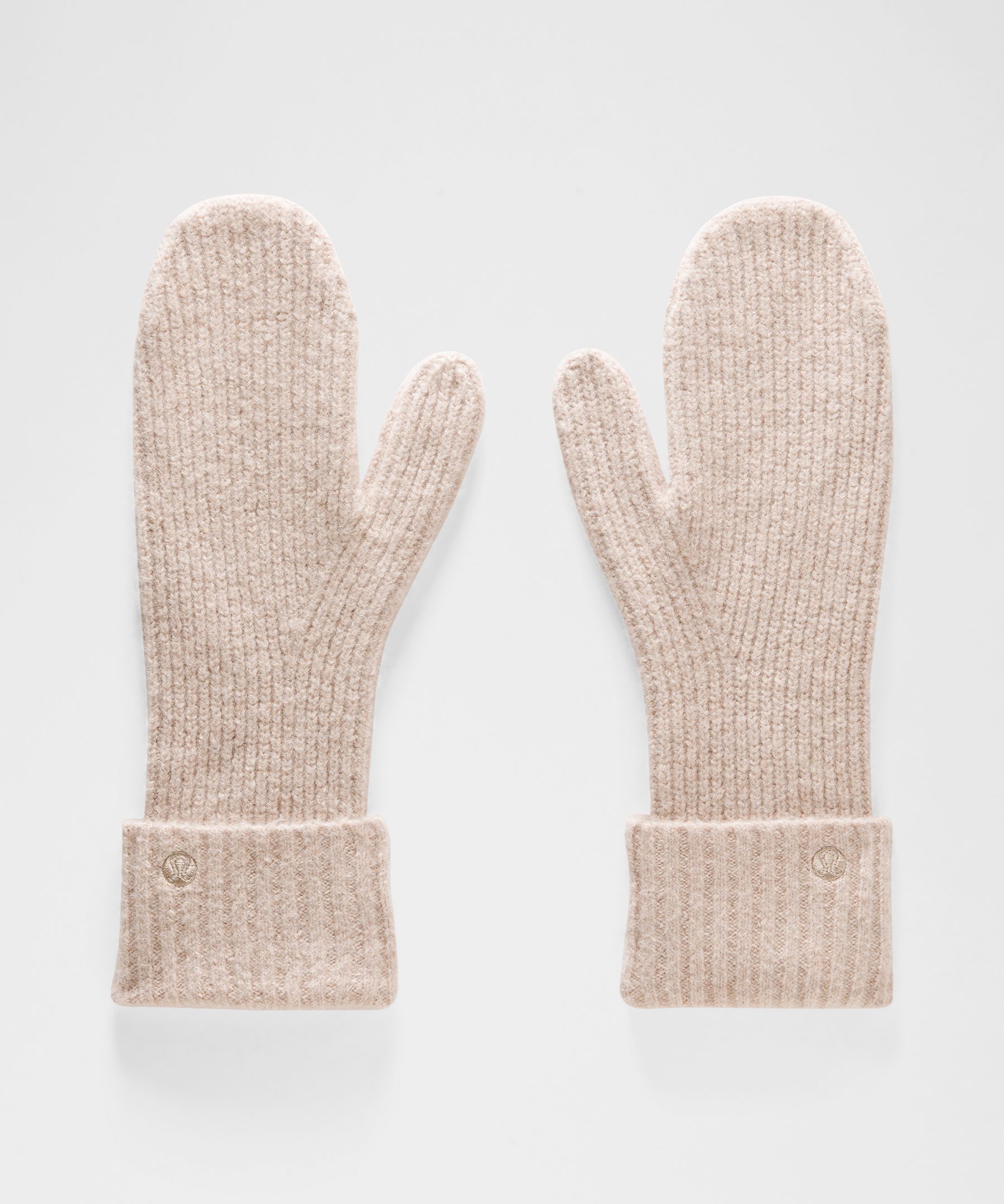 Ribbed-Knit Wide-Cuff Mittens