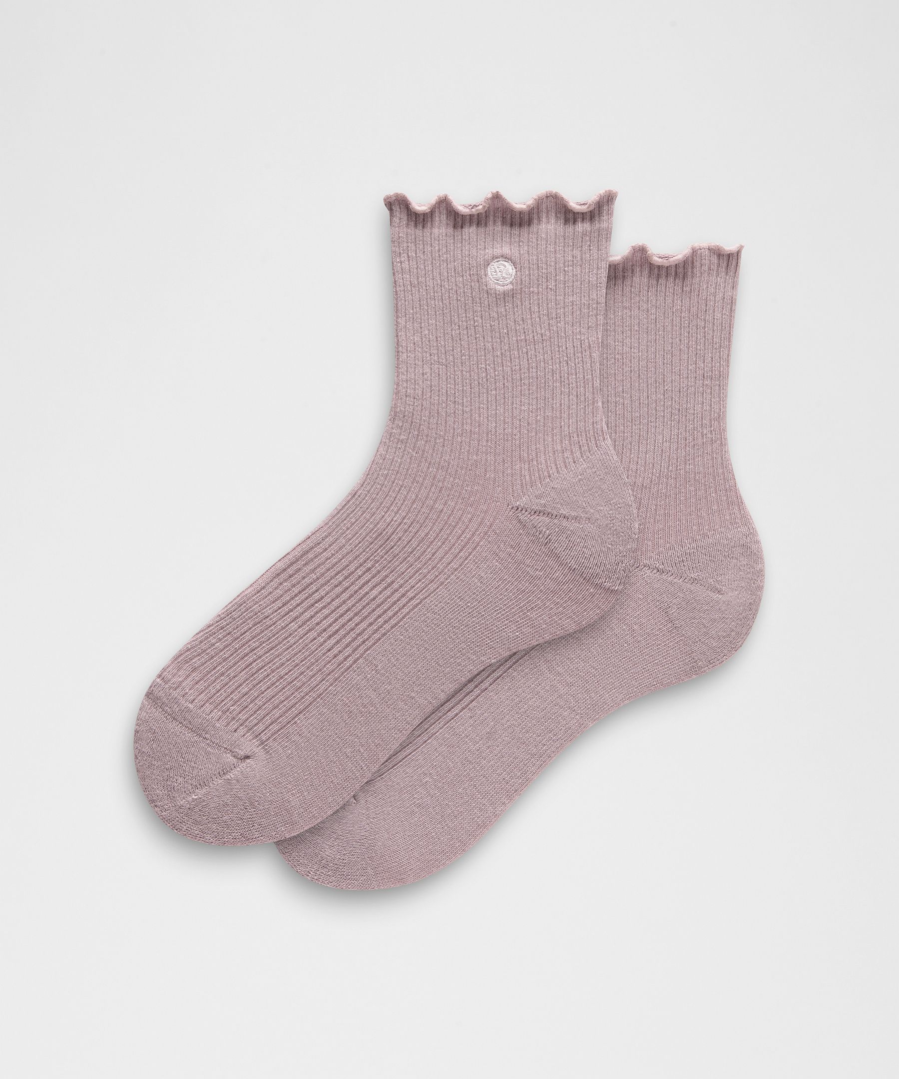 Calcetines cortos con borde ondulado unisex
