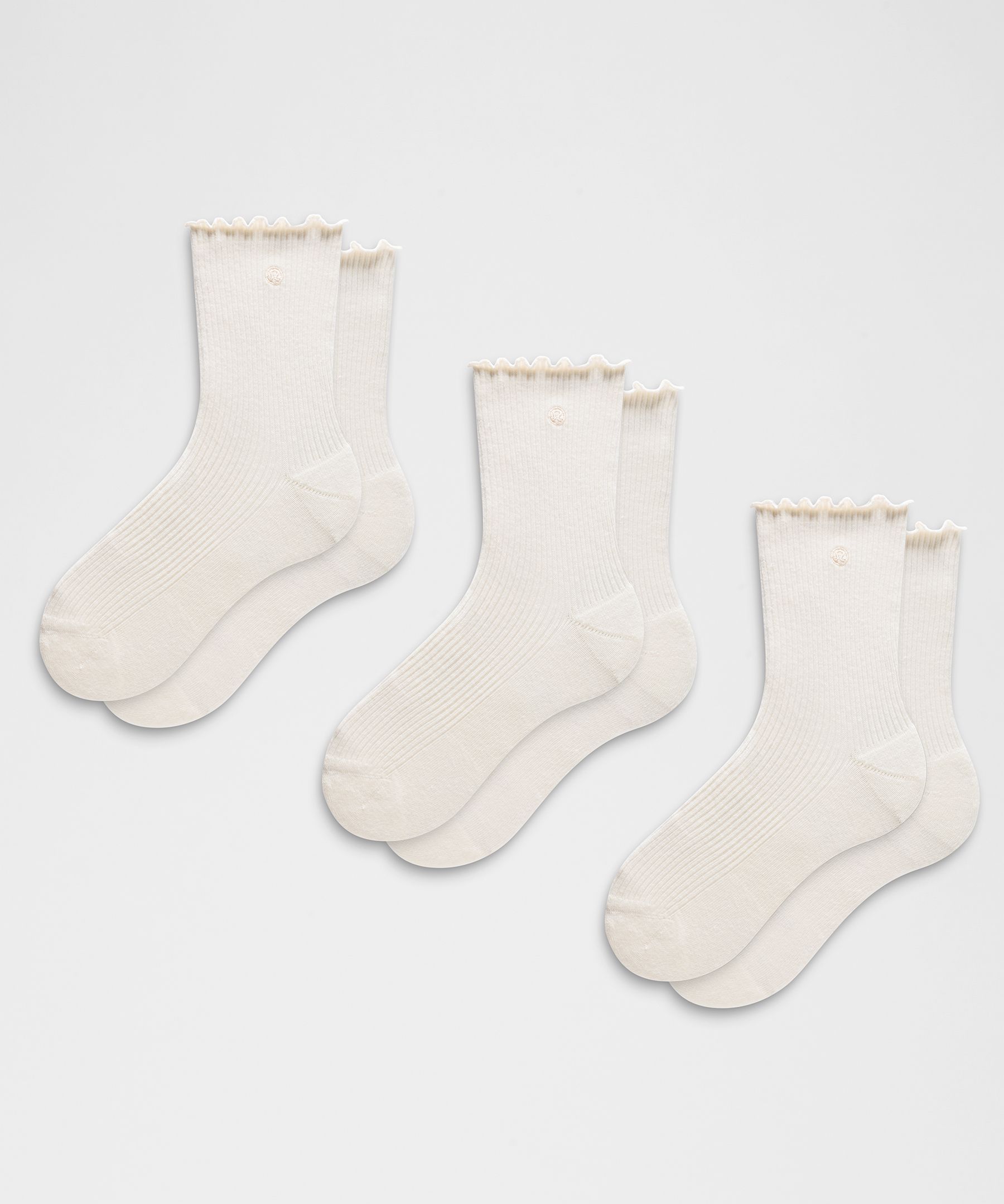 Unisex Lettuce Edge Quarter Socks