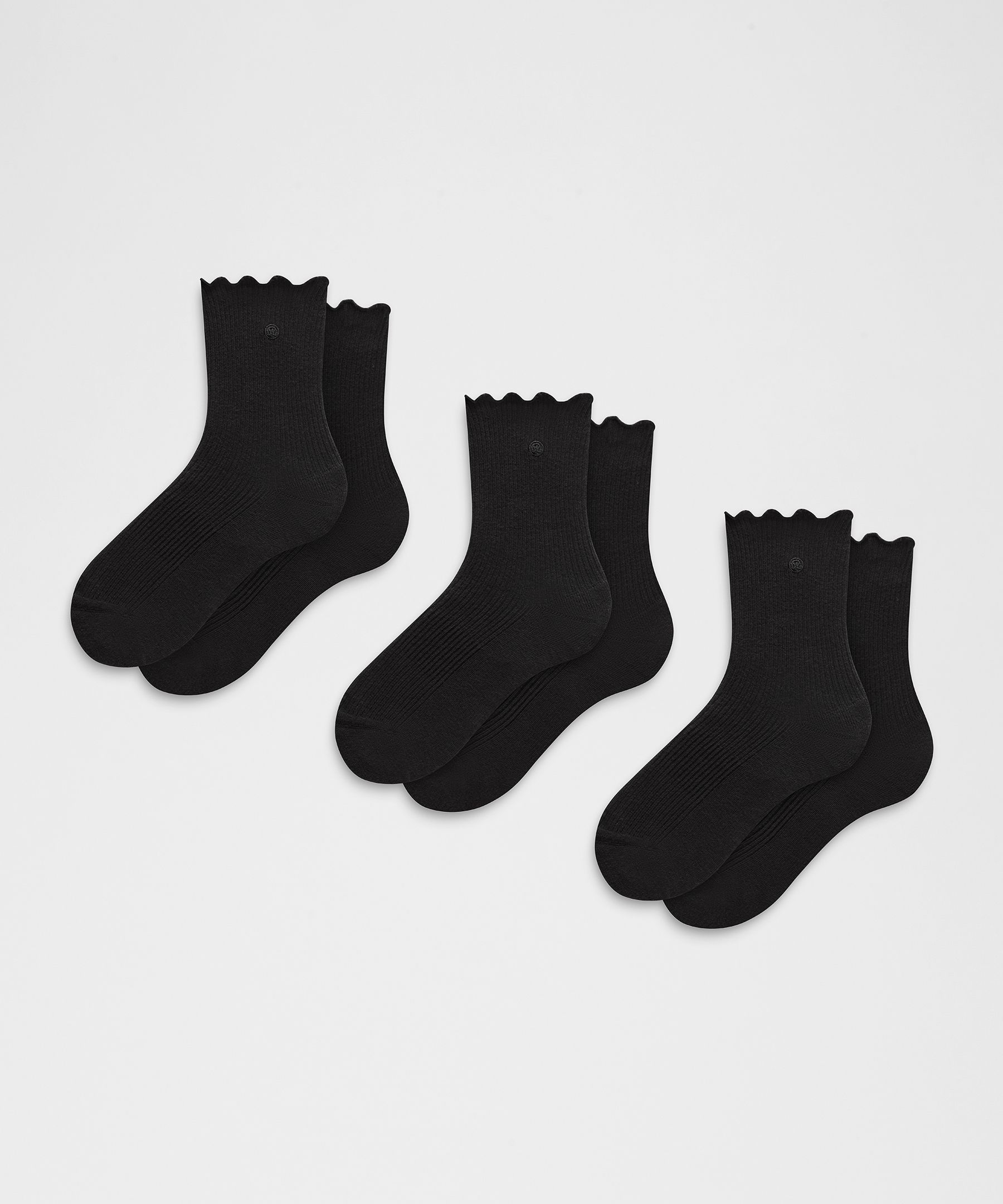 Unisex Lettuce Edge Quarter Socks