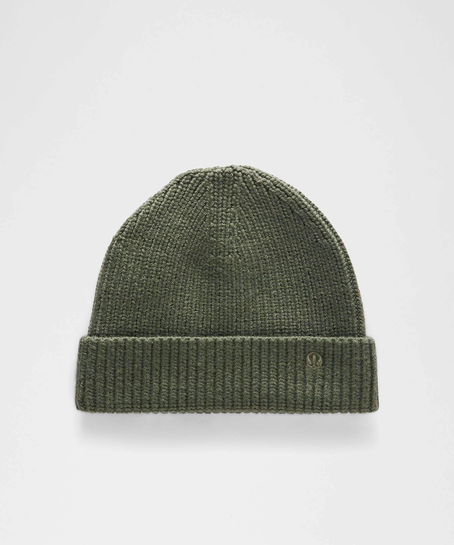 Gorro de mezcla de lana con tejido acanalado ajustado *Logo bordado