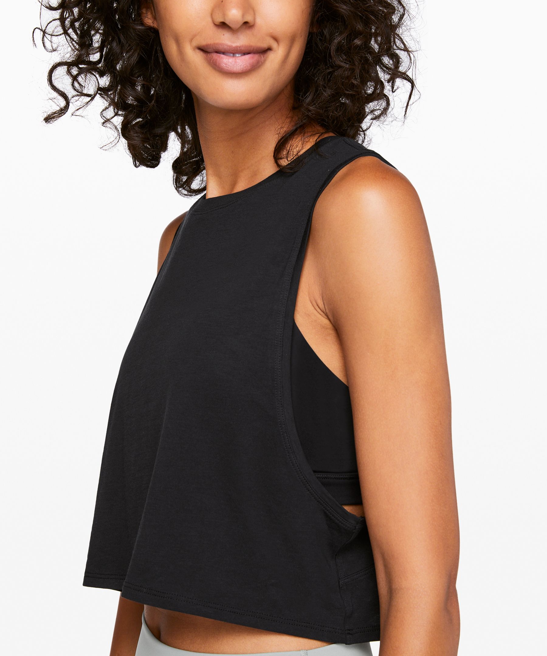 Stellar Black Cropped Muscle Tee